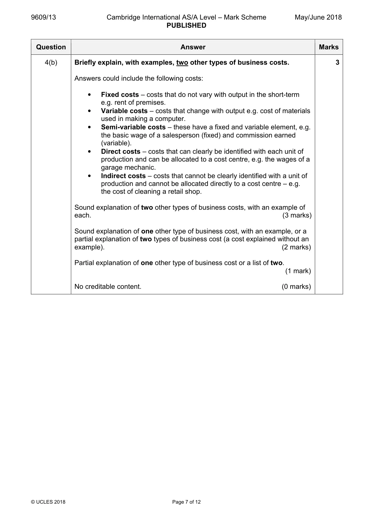 Mark scheme, page 7 of 12