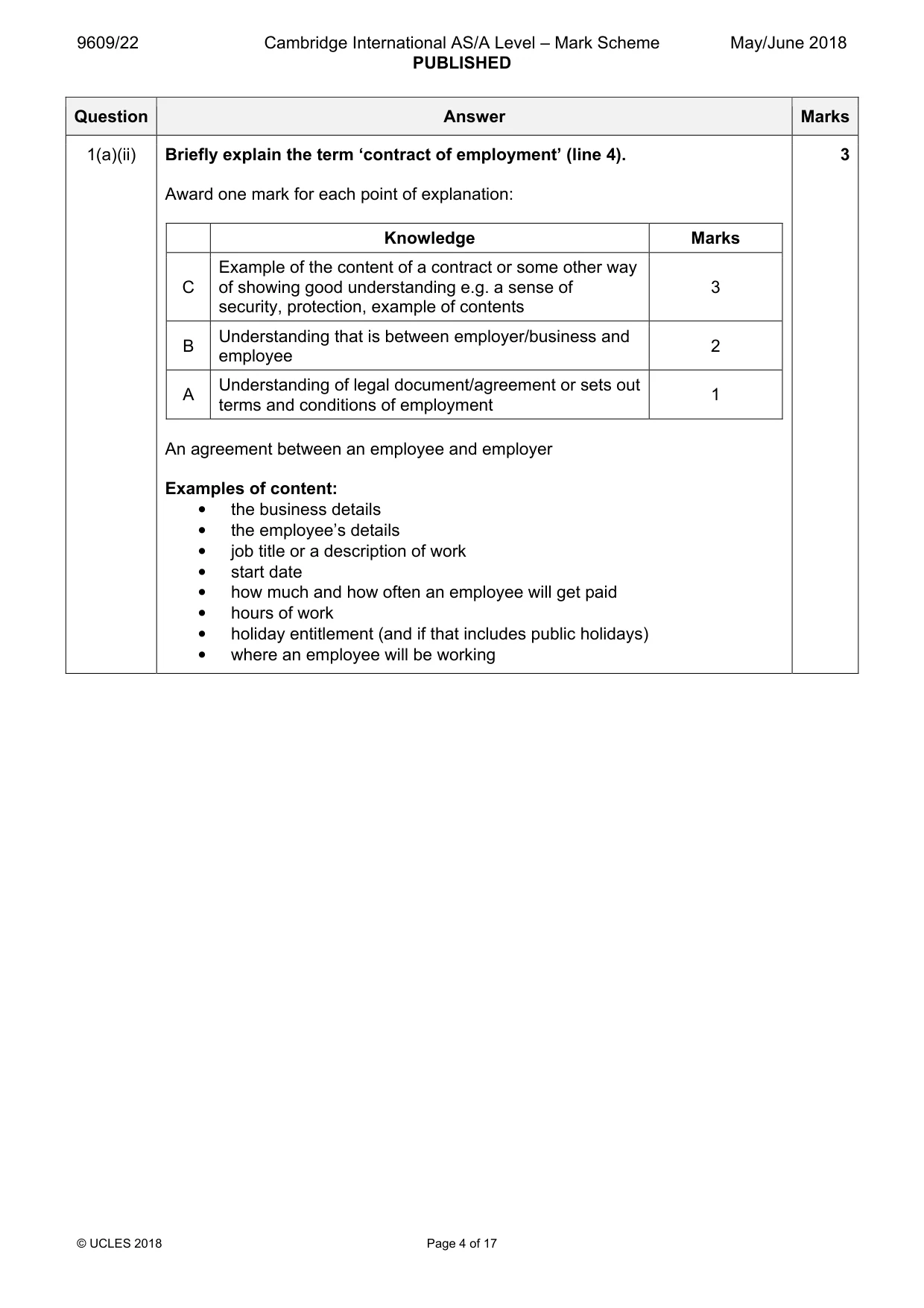 Mark scheme, page 4 of 17