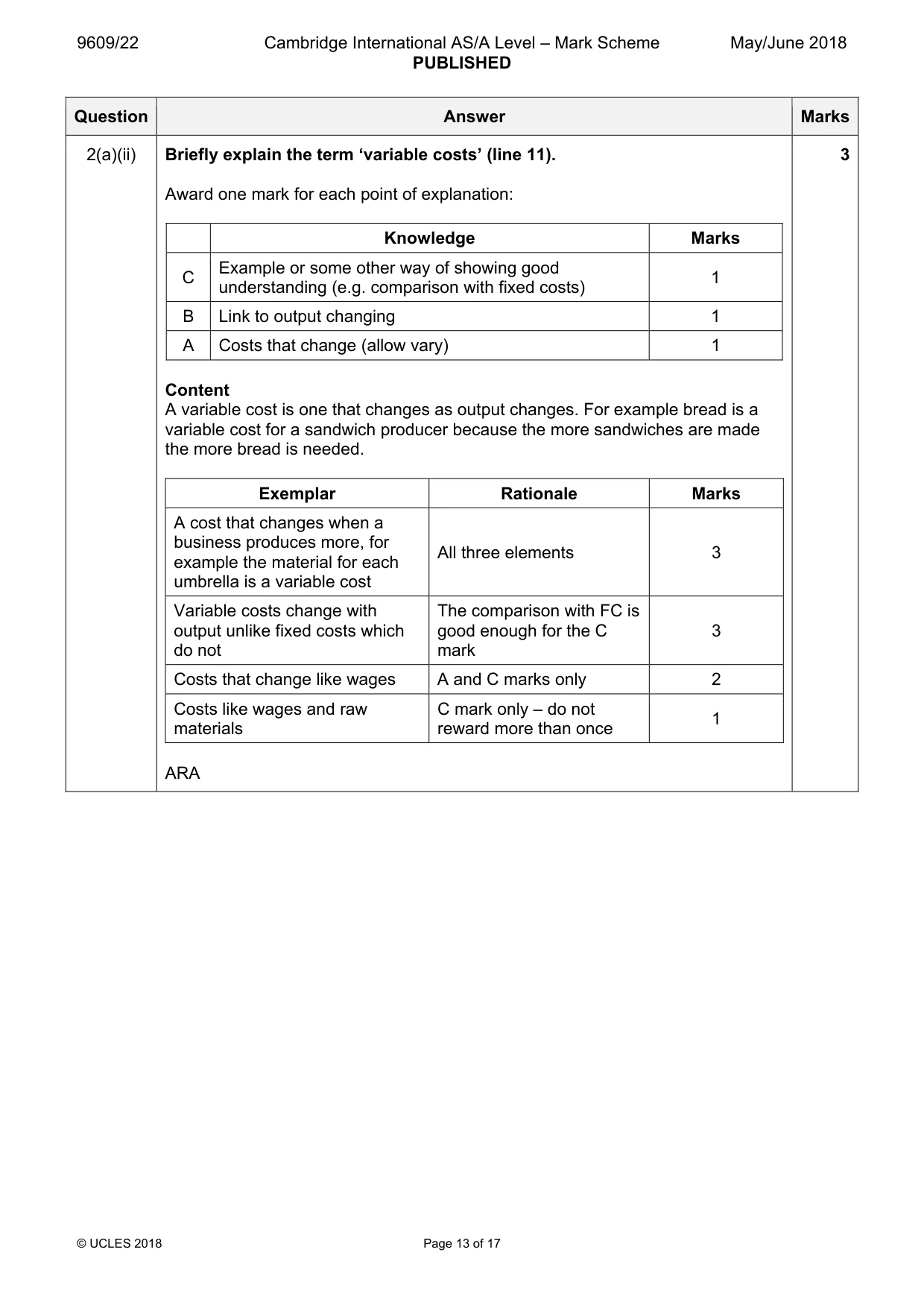 Mark scheme, page 13 of 17