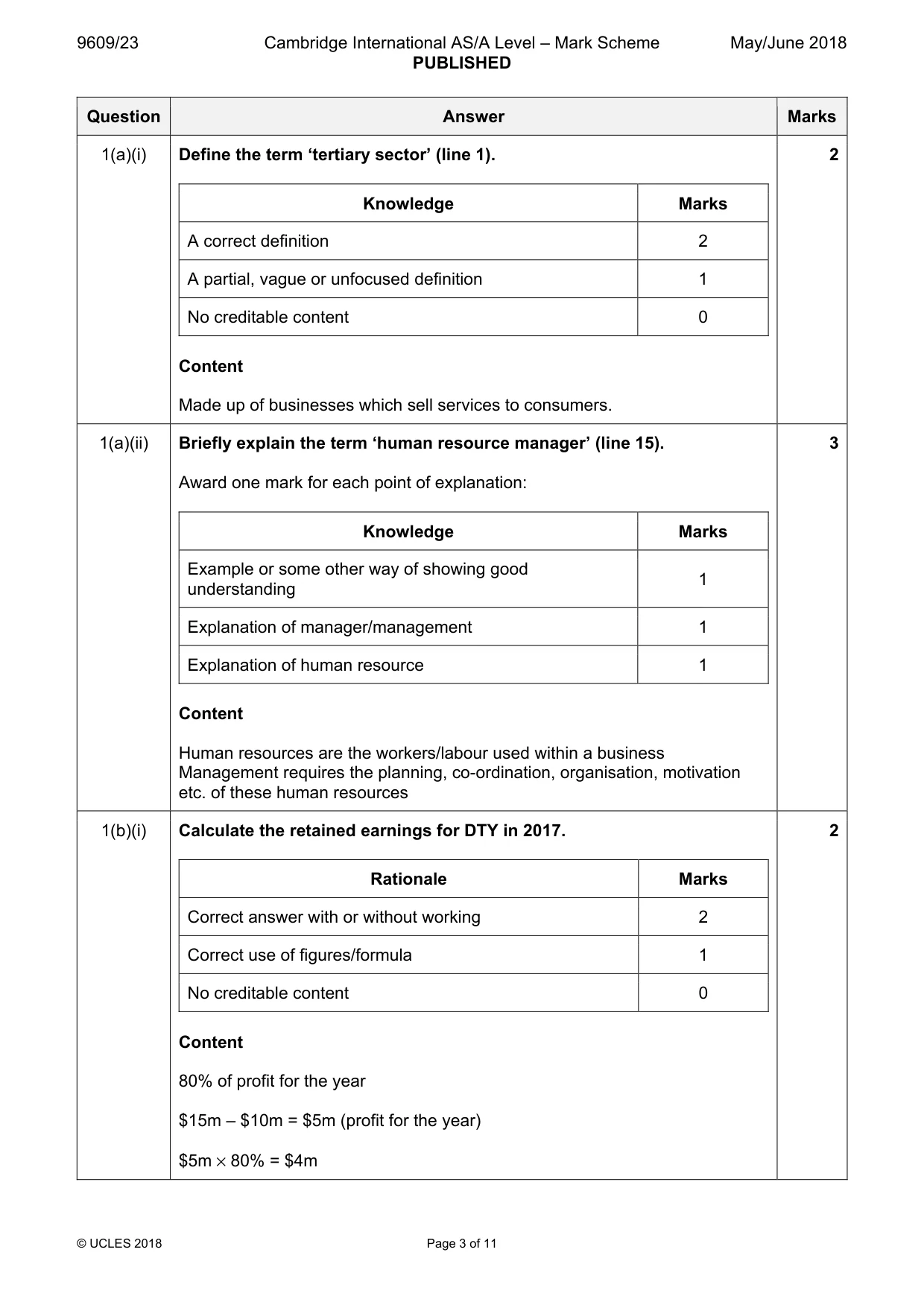Mark scheme, page 3 of 11
