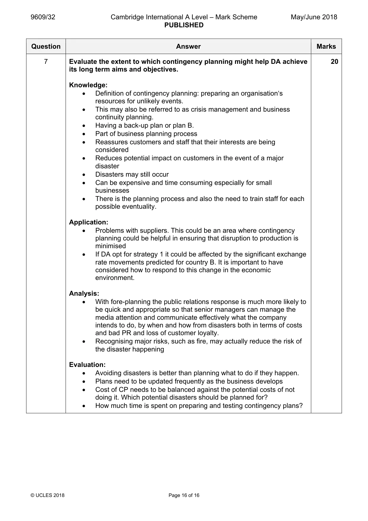 Mark scheme, page 16 of 16