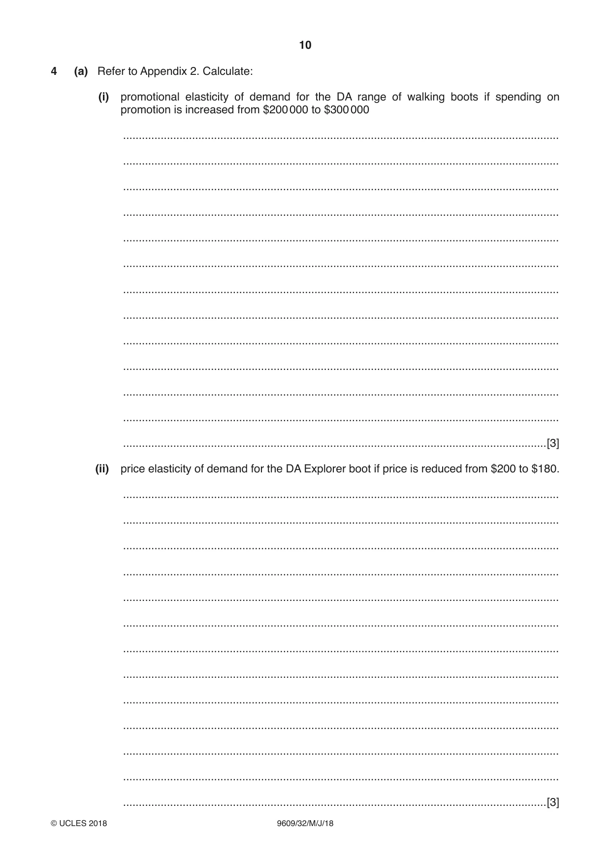 Cambridge A Level Business (for first examination in 2016) 9609 2018 May/June Paper 3 · Variant 2 question paper, page 10 of 20