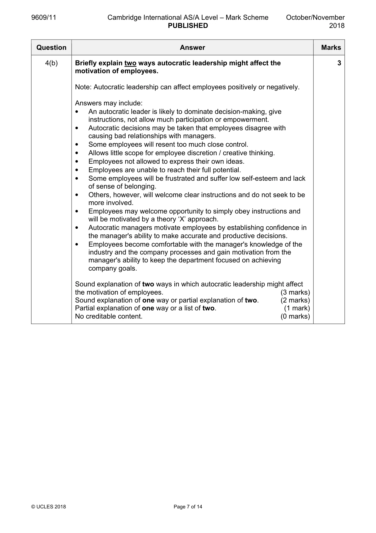 Mark scheme, page 7 of 14