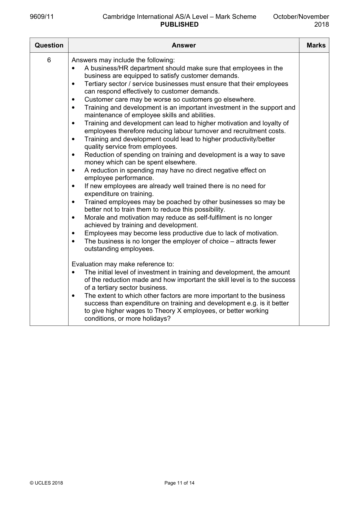 Mark scheme, page 11 of 14
