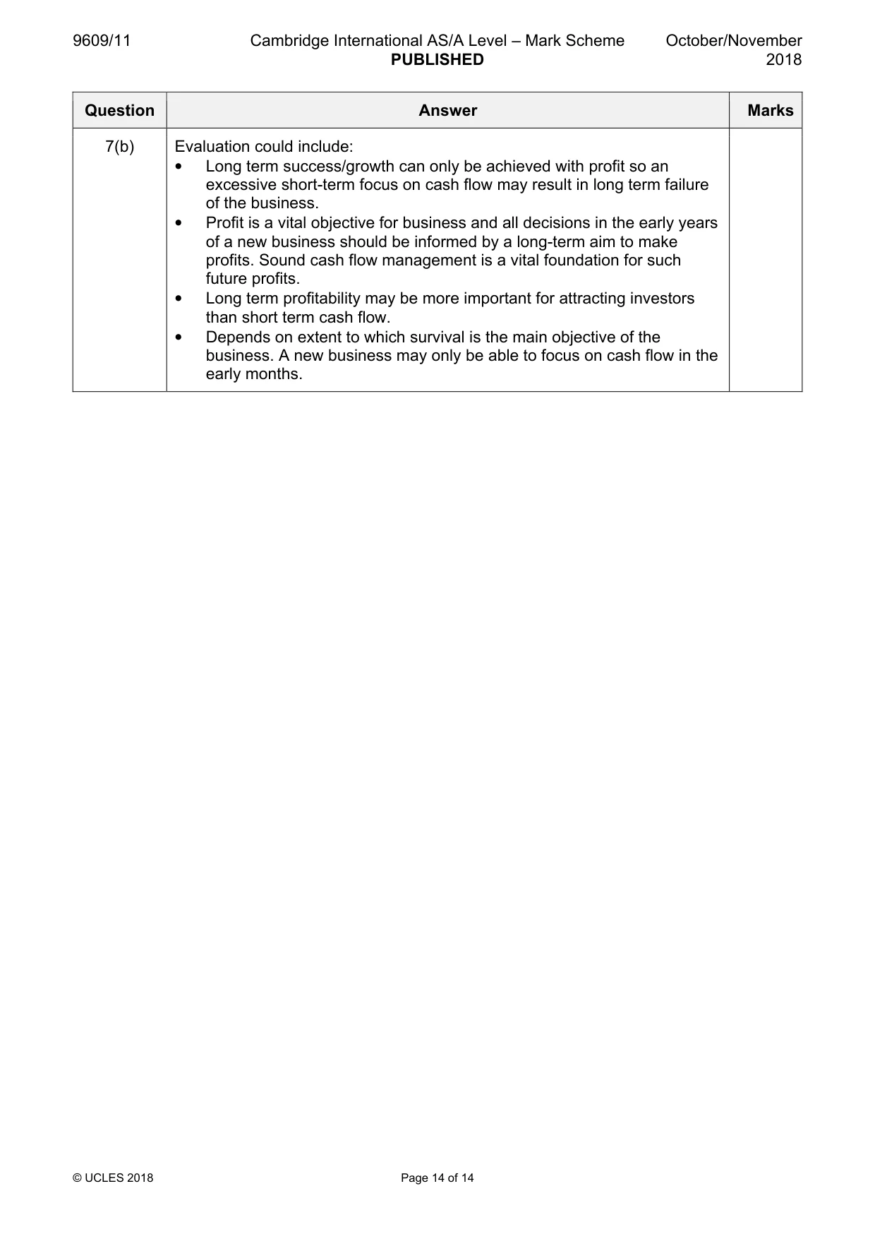 Mark scheme, page 14 of 14