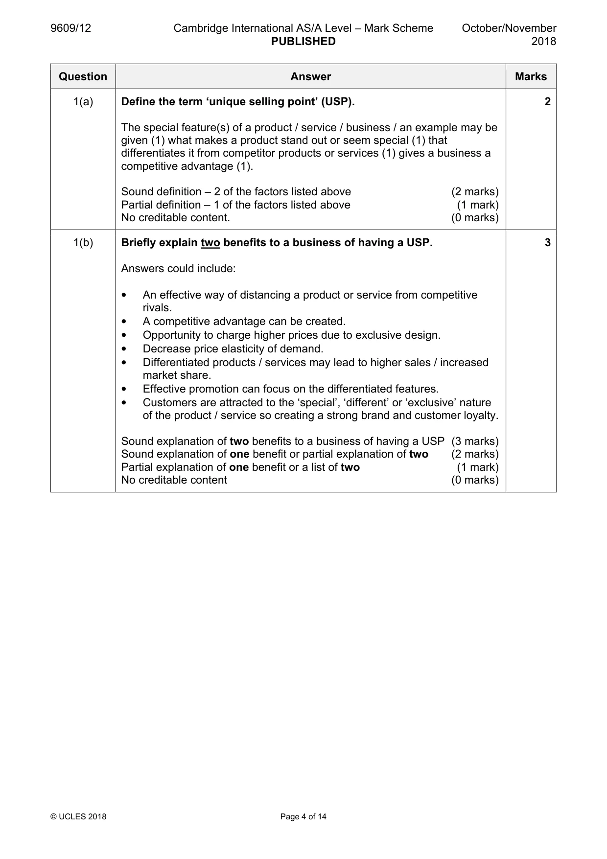 Mark scheme, page 4 of 14