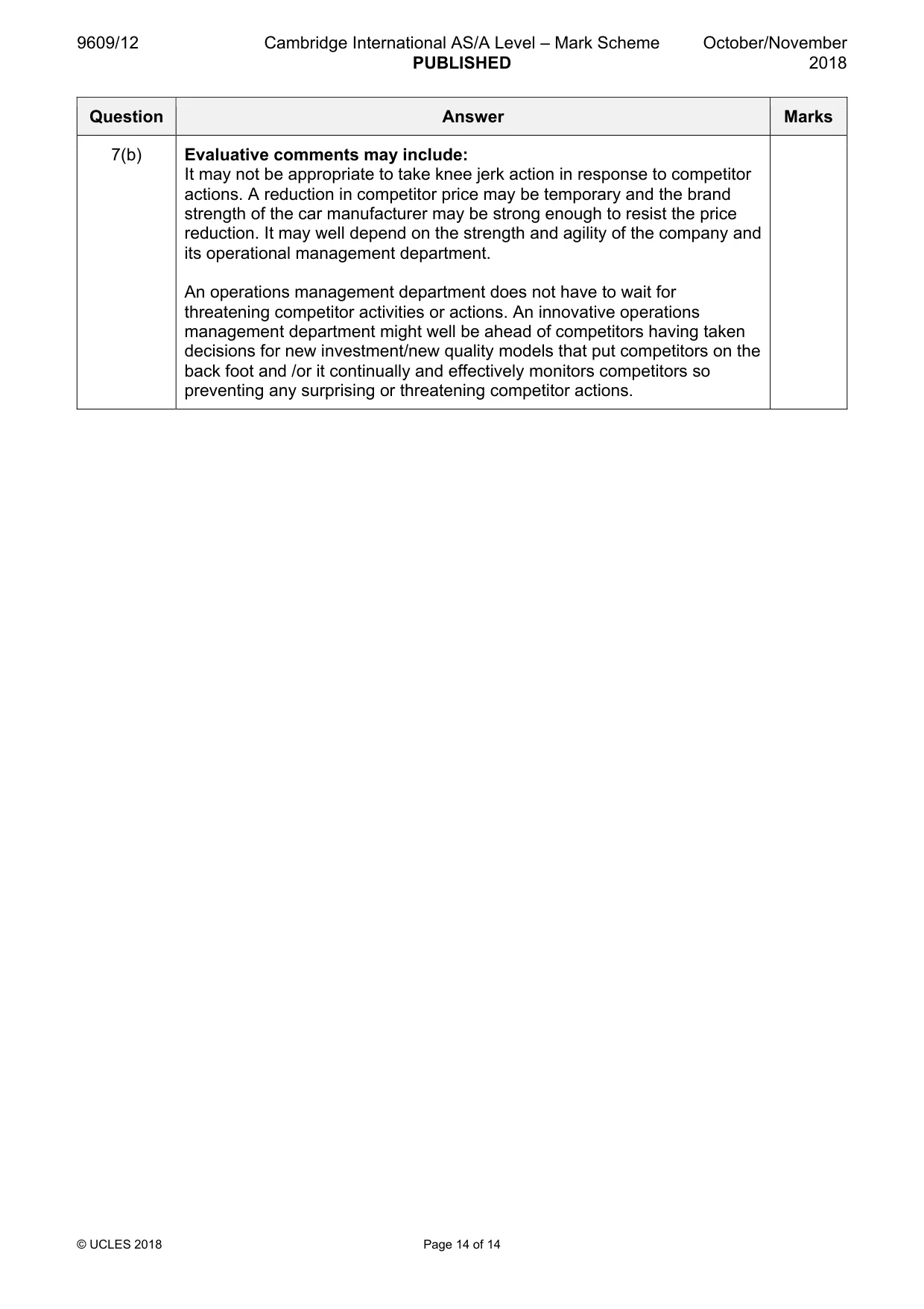 Mark scheme, page 14 of 14