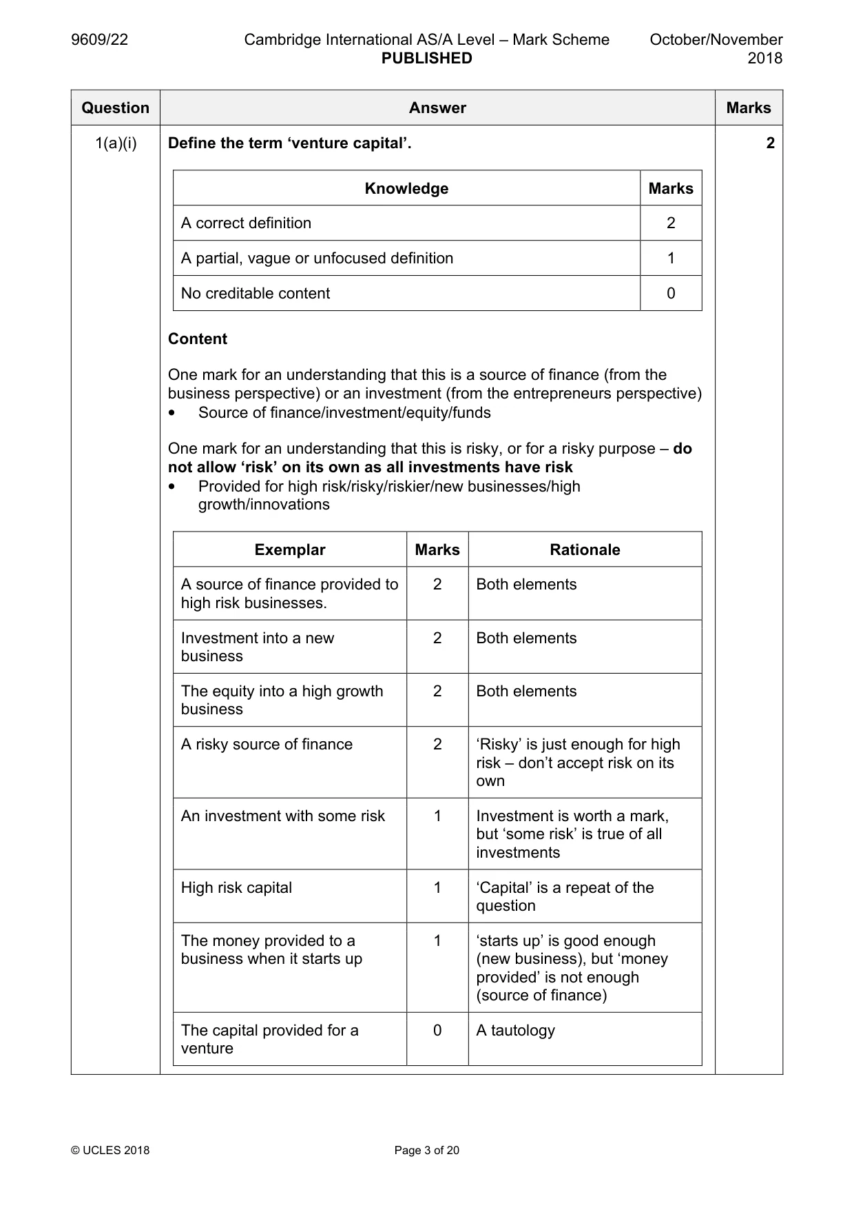 Mark scheme, page 3 of 20