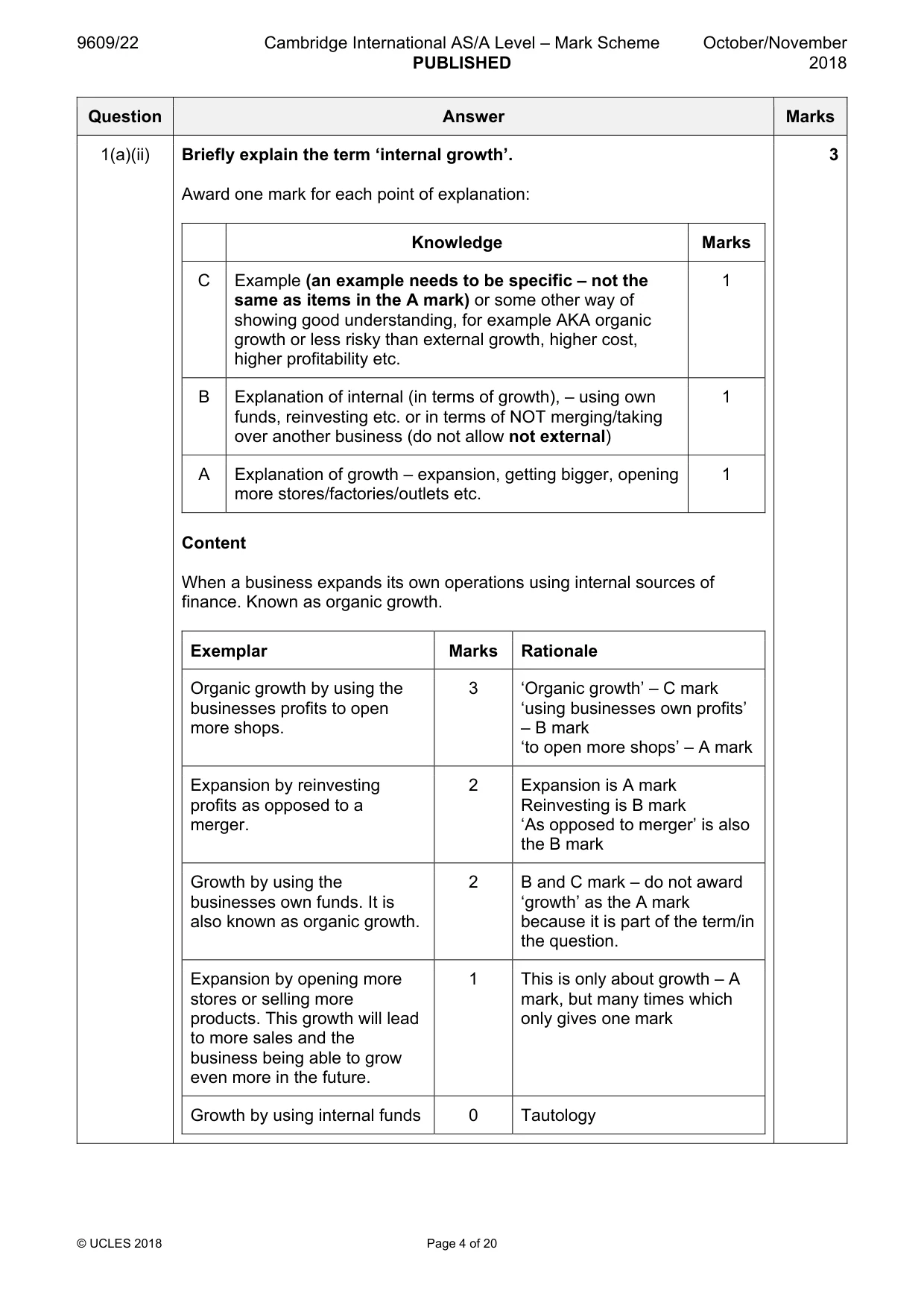 Mark scheme, page 4 of 20