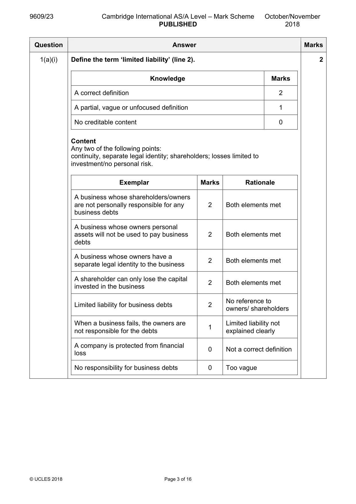 Mark scheme, page 3 of 16