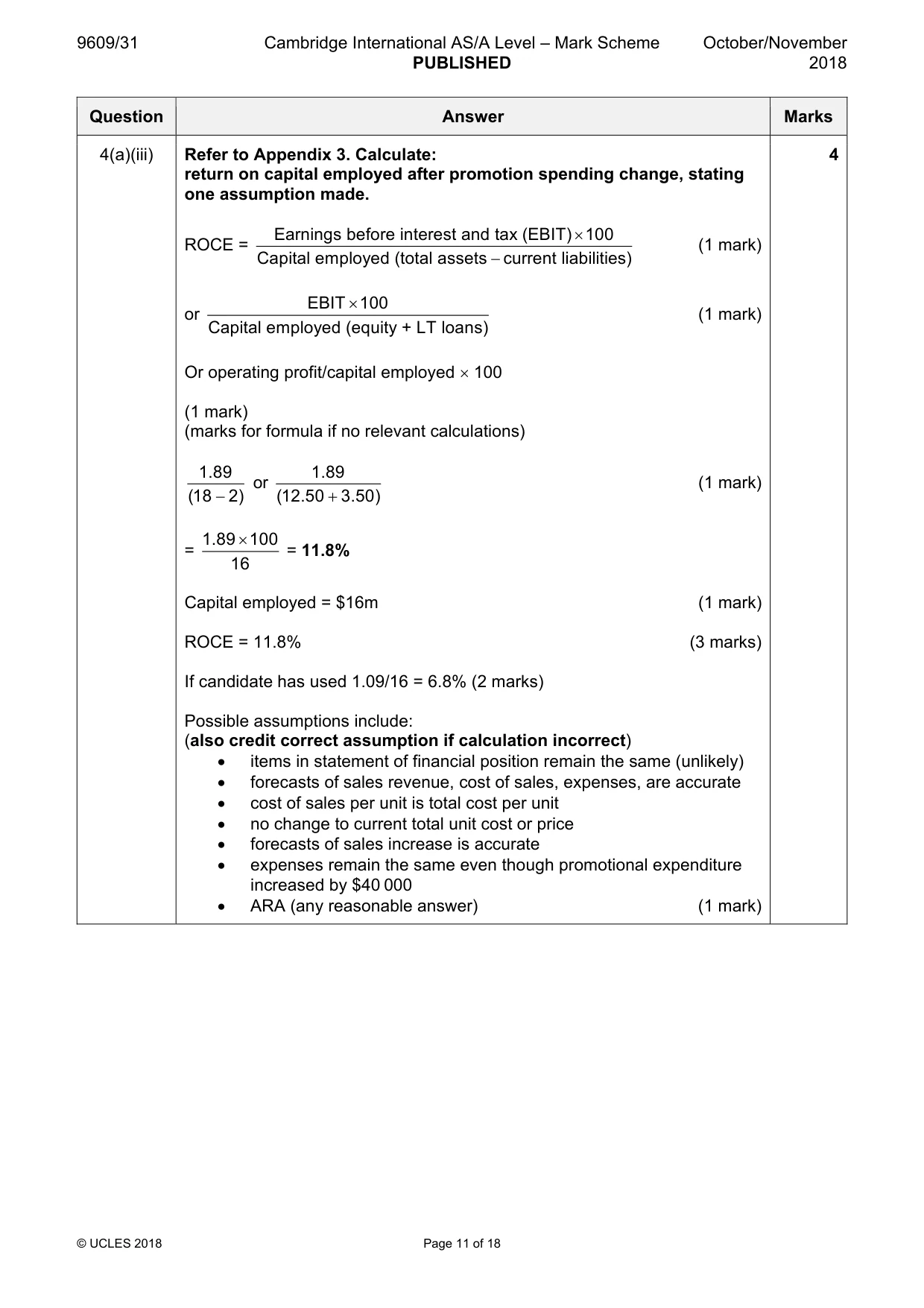 Mark scheme, page 11 of 18