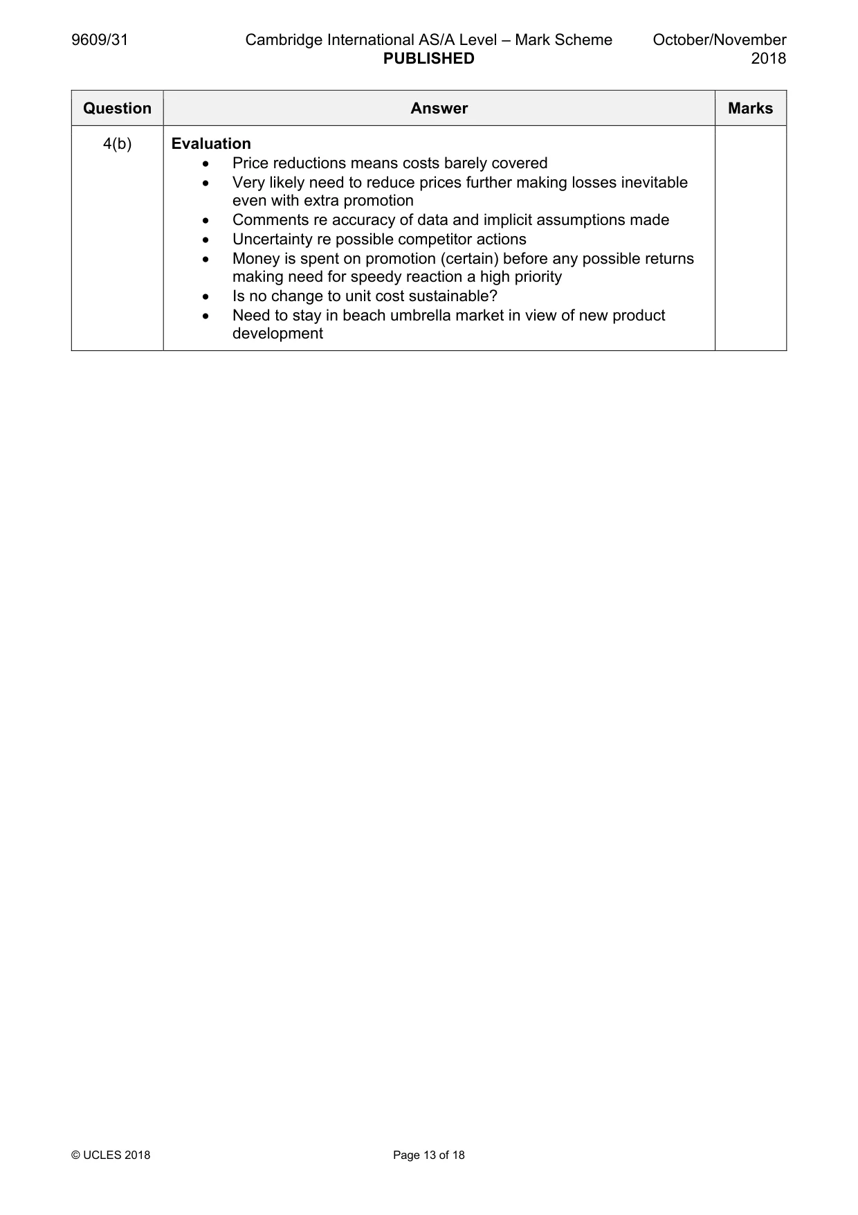 Mark scheme, page 13 of 18