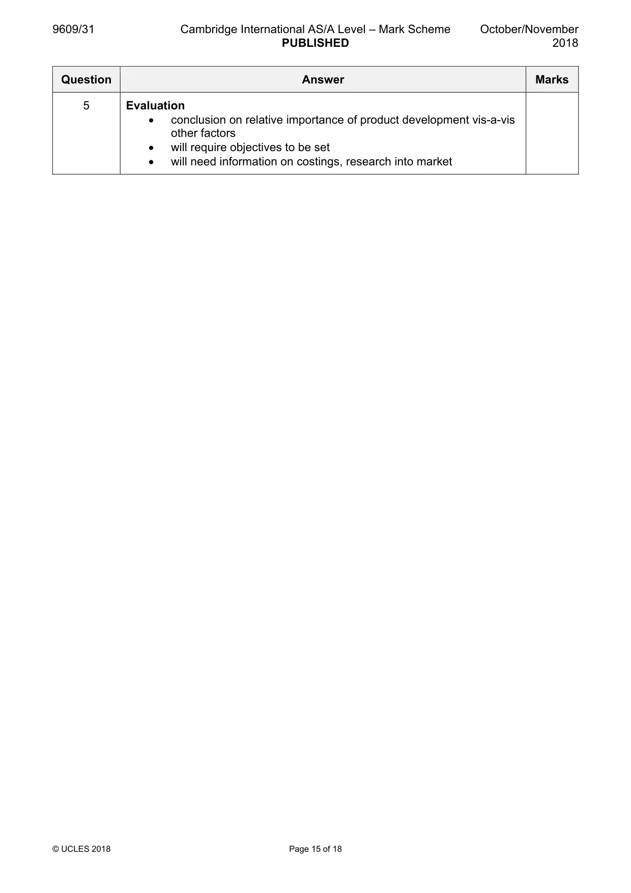 Mark scheme, page 15 of 18