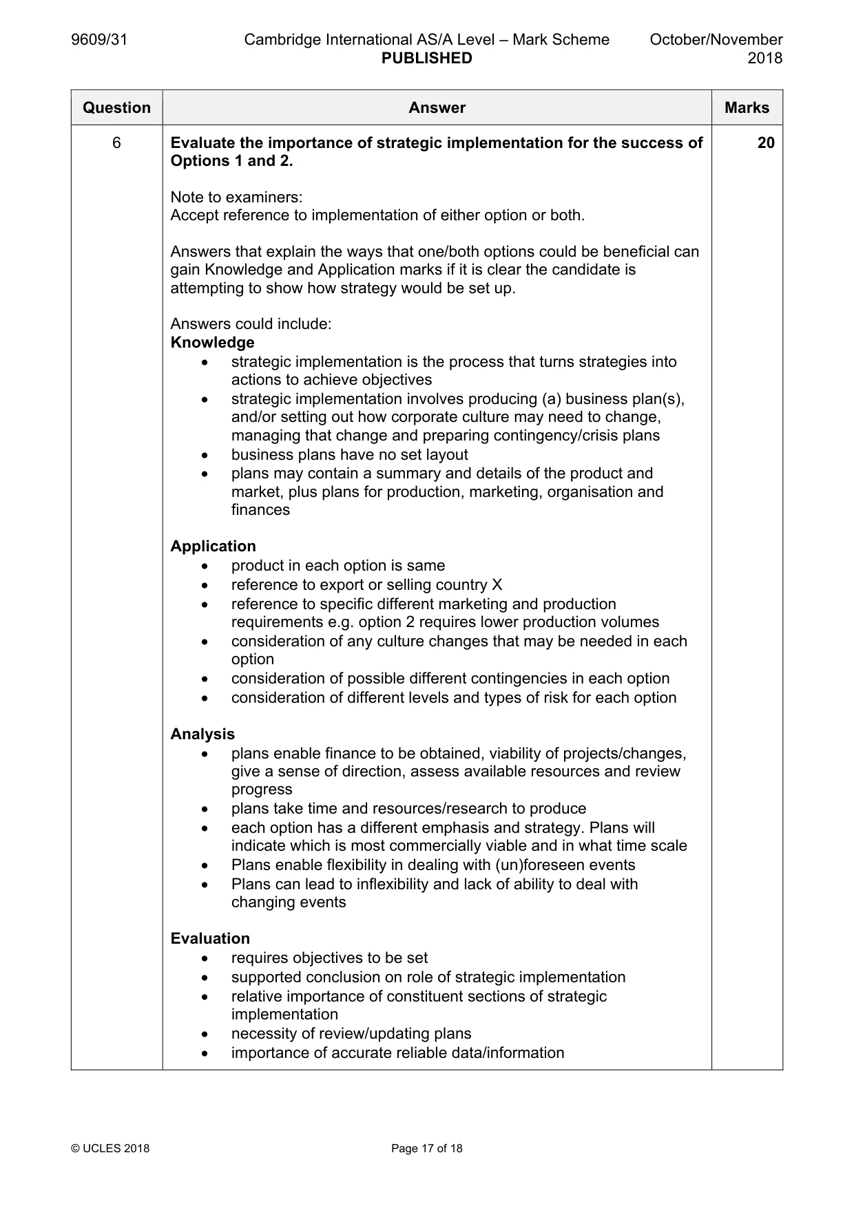 Mark scheme, page 17 of 18