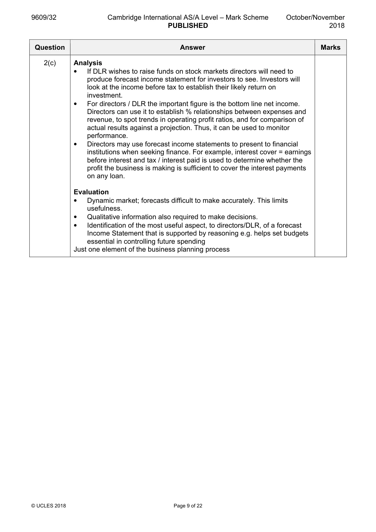 Mark scheme, page 9 of 22