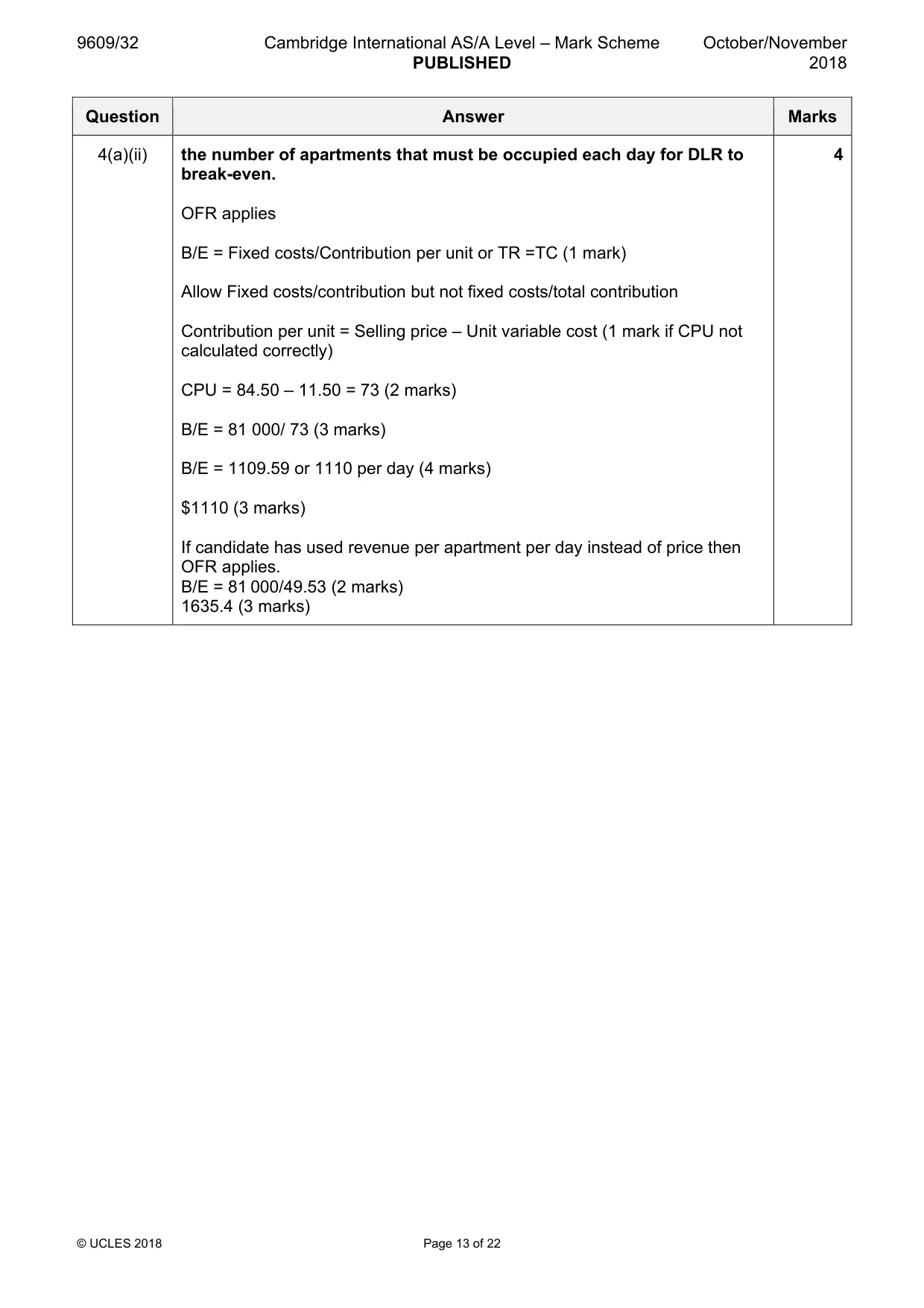 Mark scheme, page 13 of 22