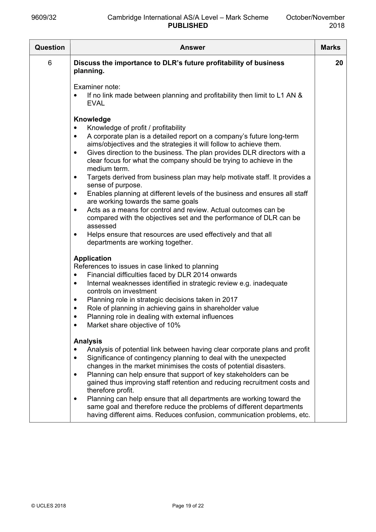 Mark scheme, page 19 of 22