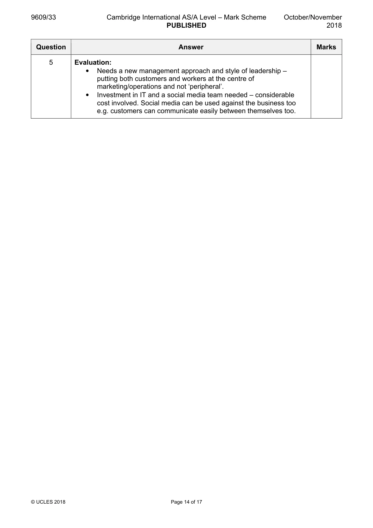 Mark scheme, page 14 of 17