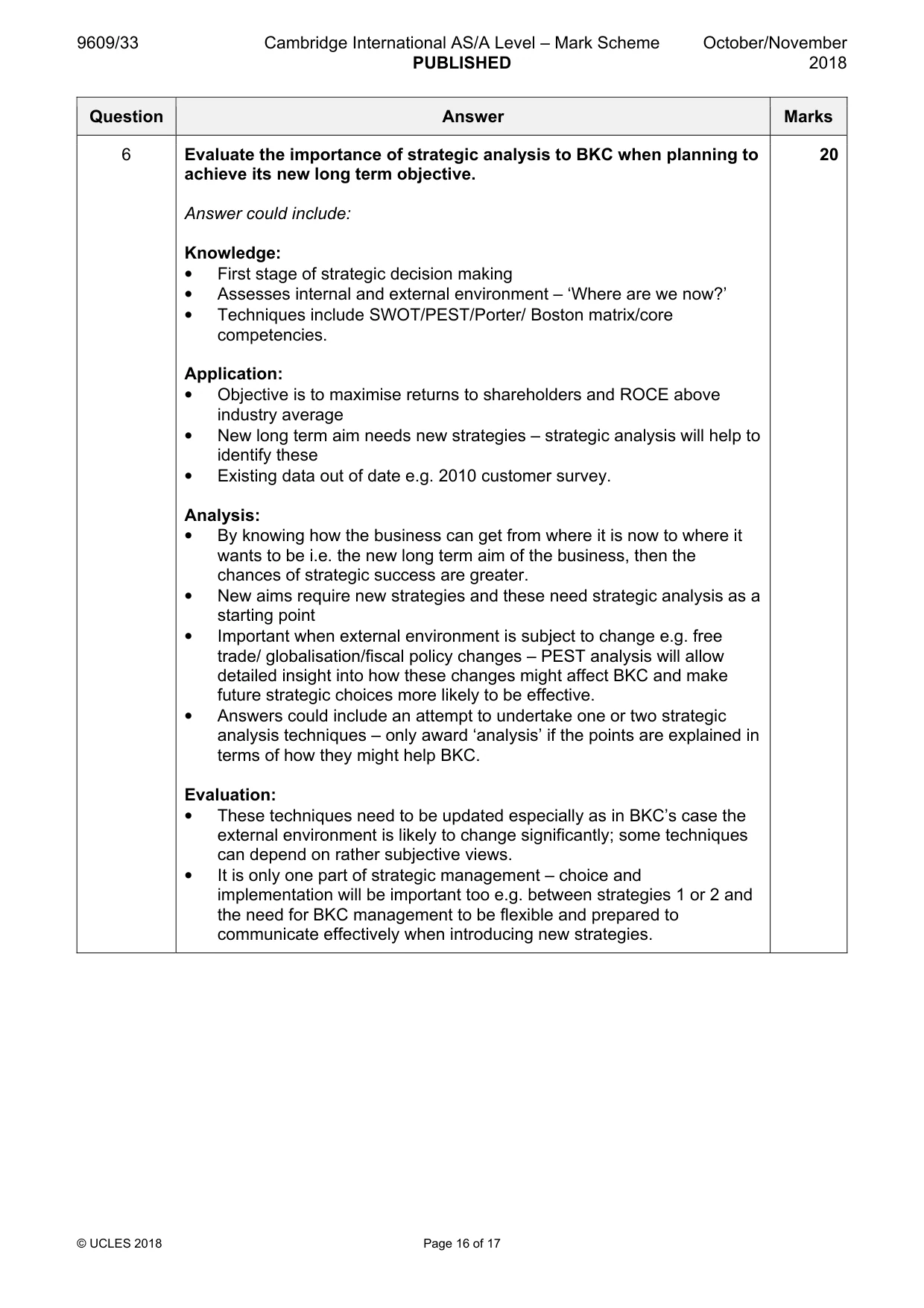 Mark scheme, page 16 of 17