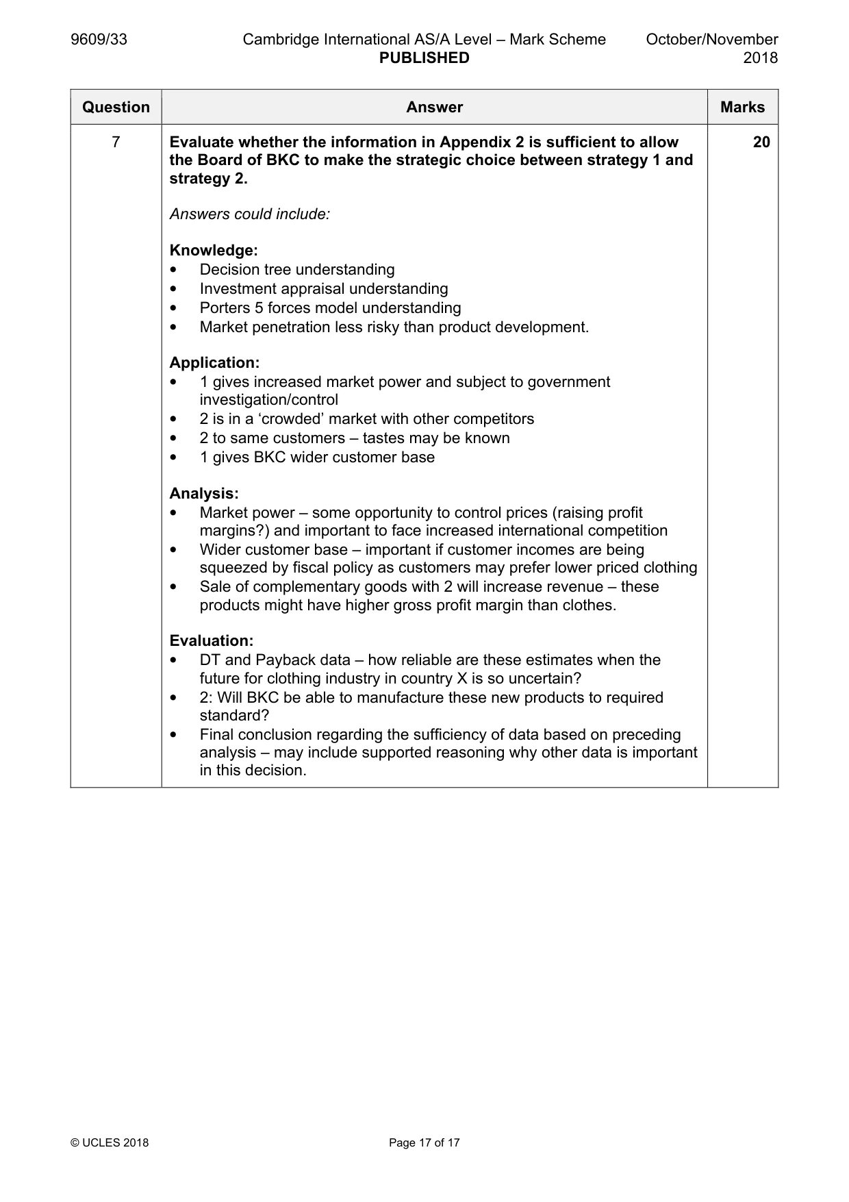 Mark scheme, page 17 of 17