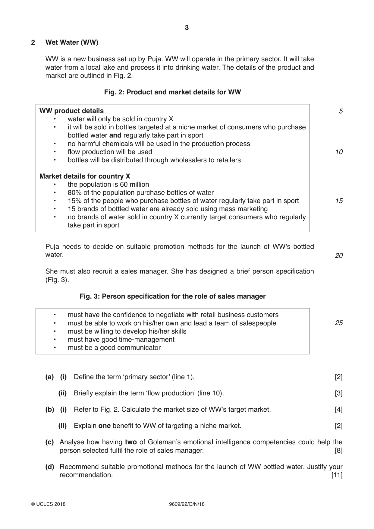 Cambridge A Level Business (for first examination in 2016) 9609 2018 Oct/Nov Paper 2 · Variant 2 question paper, page 3 of 4
