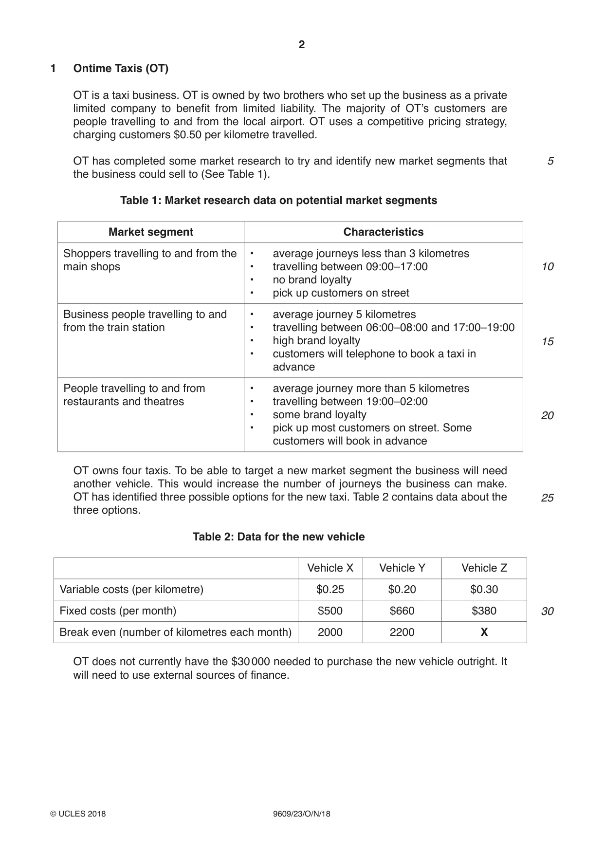 Cambridge A Level Business (for first examination in 2016) 9609 2018 Oct/Nov Paper 2 · Variant 3 question paper, page 2 of 4