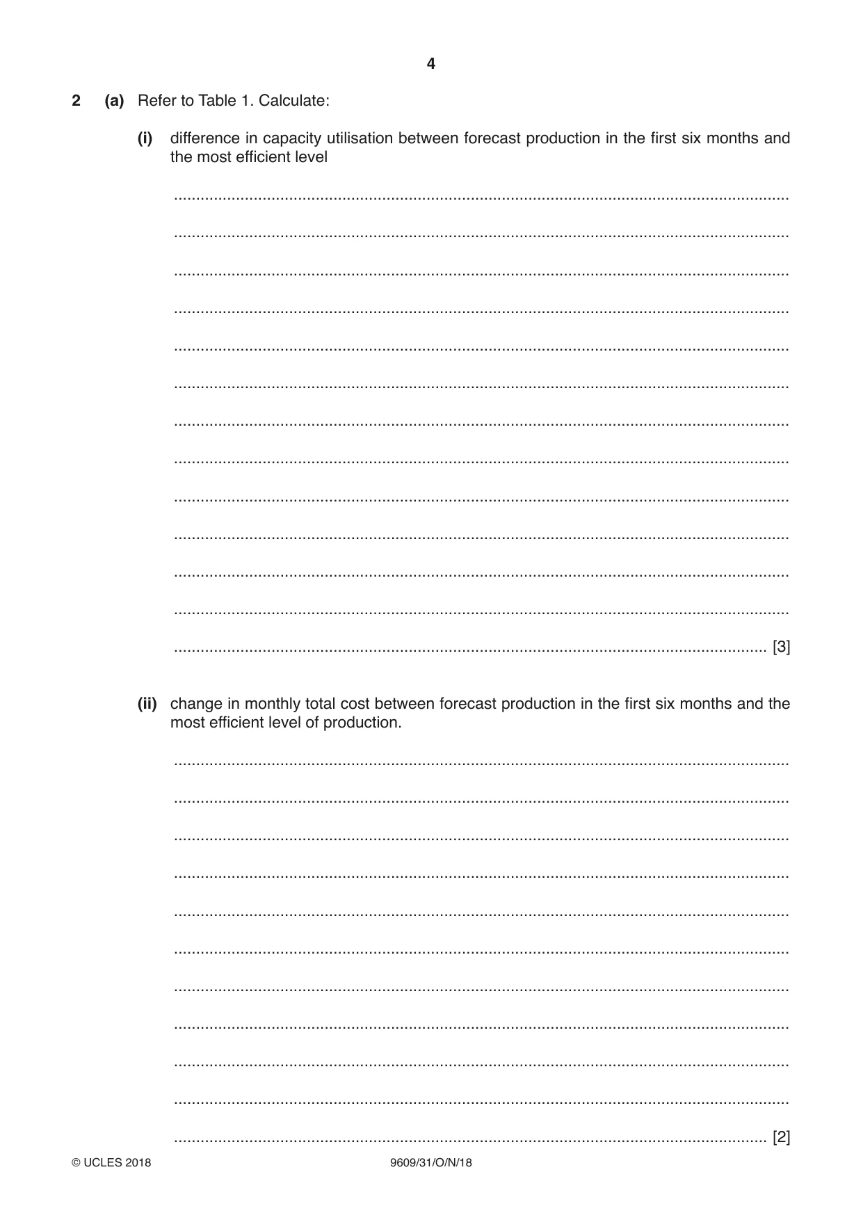 Cambridge A Level Business (for first examination in 2016) 9609 2018 Oct/Nov Paper 3 · Variant 1 question paper, page 4 of 20