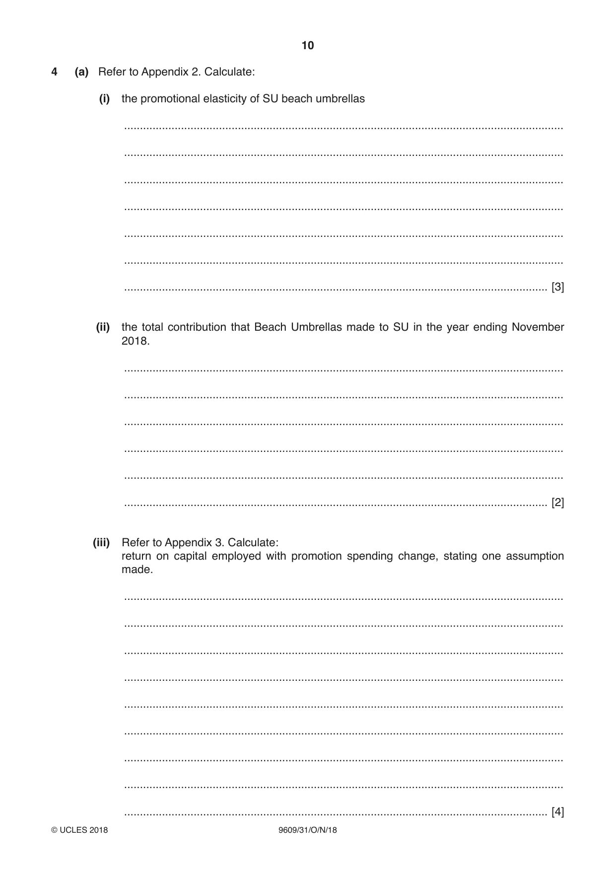 Cambridge A Level Business (for first examination in 2016) 9609 2018 Oct/Nov Paper 3 · Variant 1 question paper, page 10 of 20