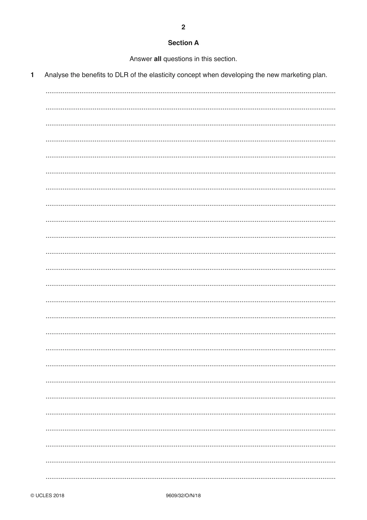Cambridge A Level Business (for first examination in 2016) 9609 2018 Oct/Nov Paper 3 · Variant 2 question paper, page 2 of 20