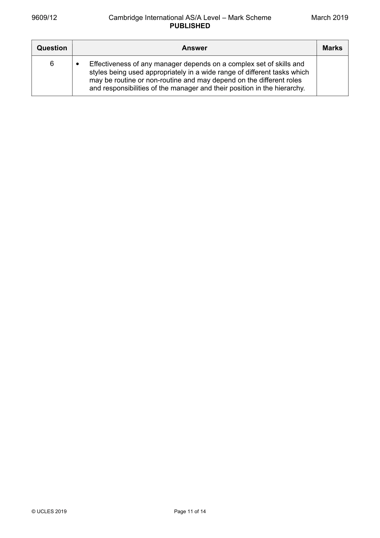 Mark scheme, page 11 of 14