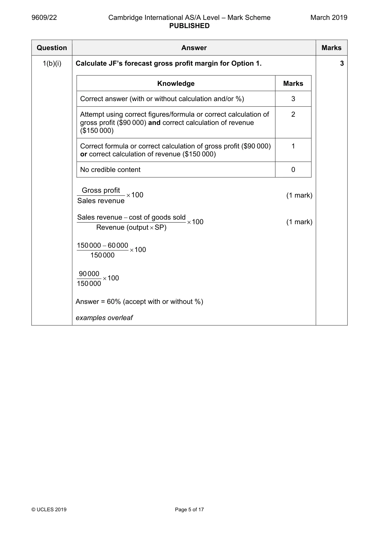 Mark scheme, page 5 of 17