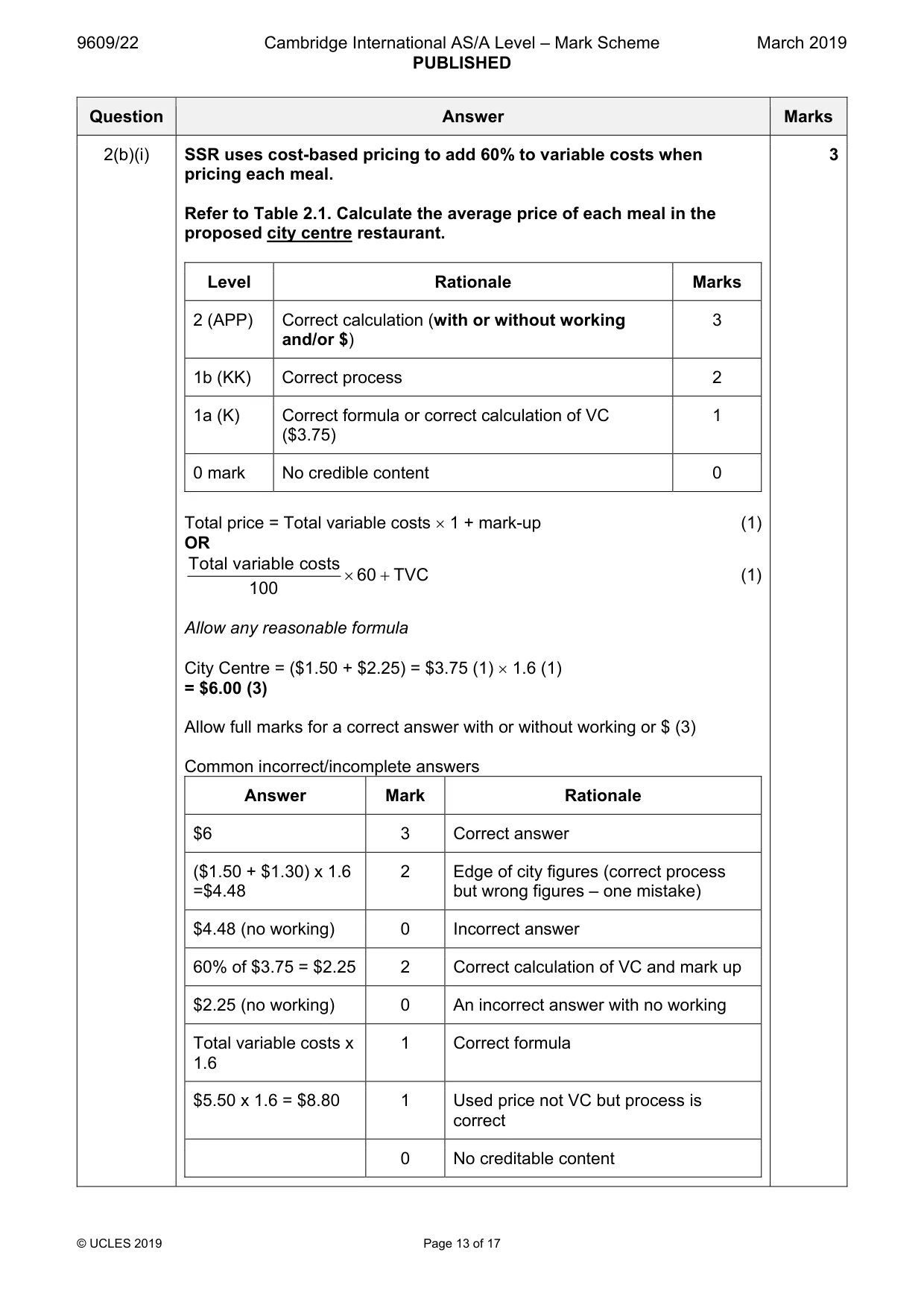 Mark scheme, page 13 of 17