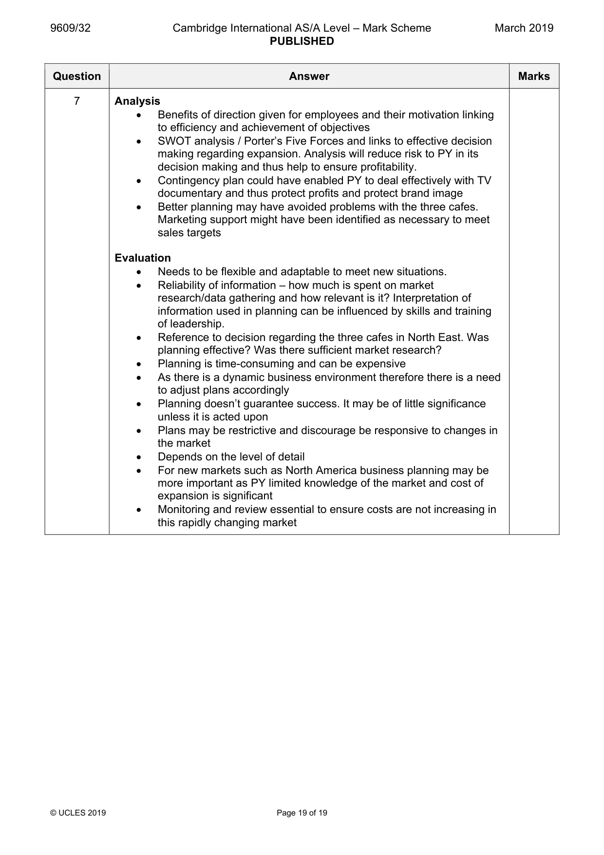 Mark scheme, page 19 of 19