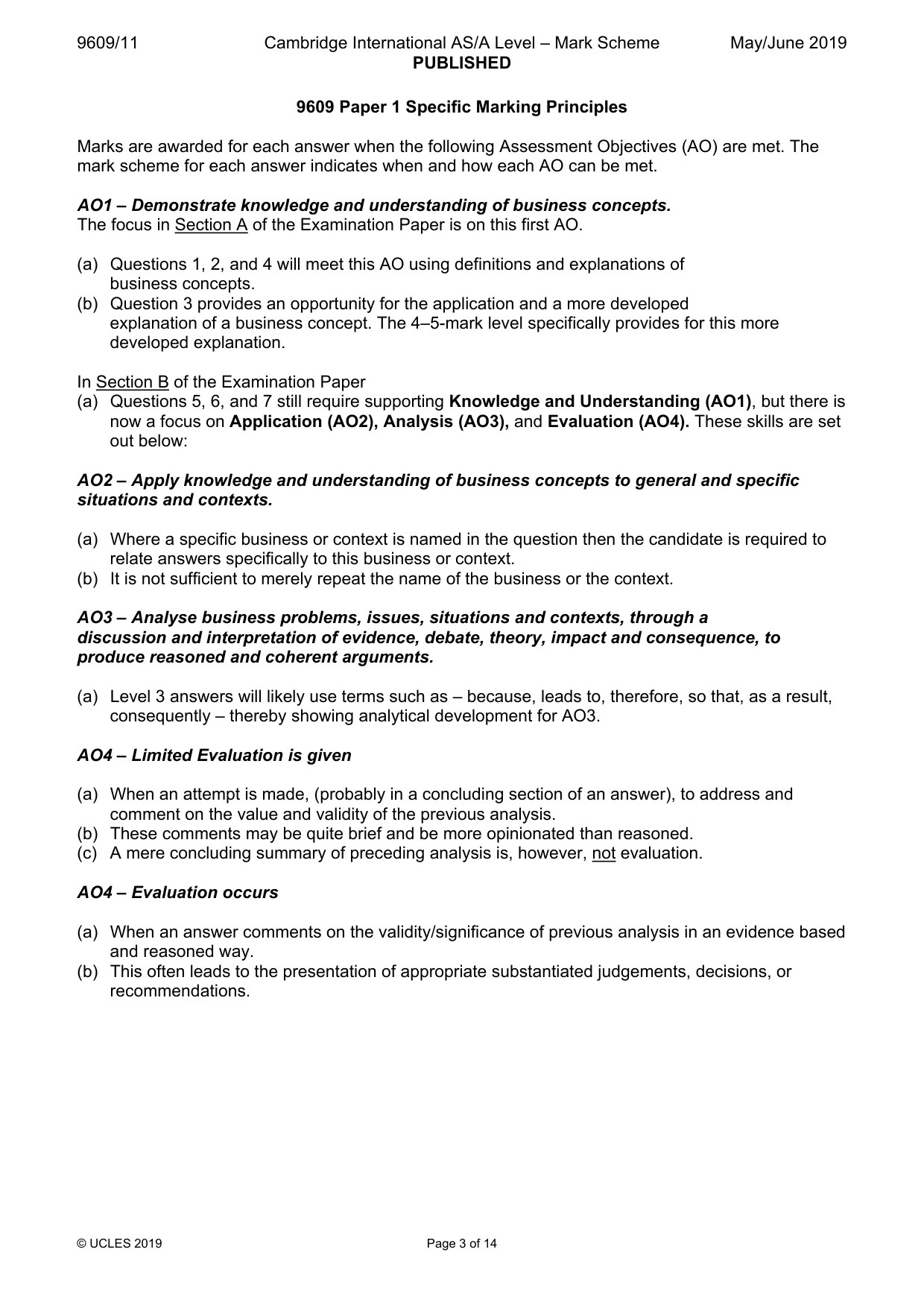 Mark scheme, page 3 of 14
