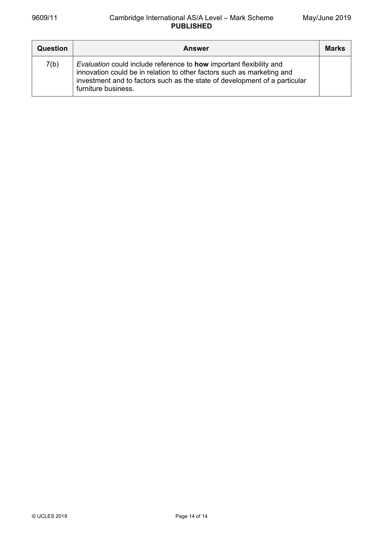 Mark scheme, page 14 of 14