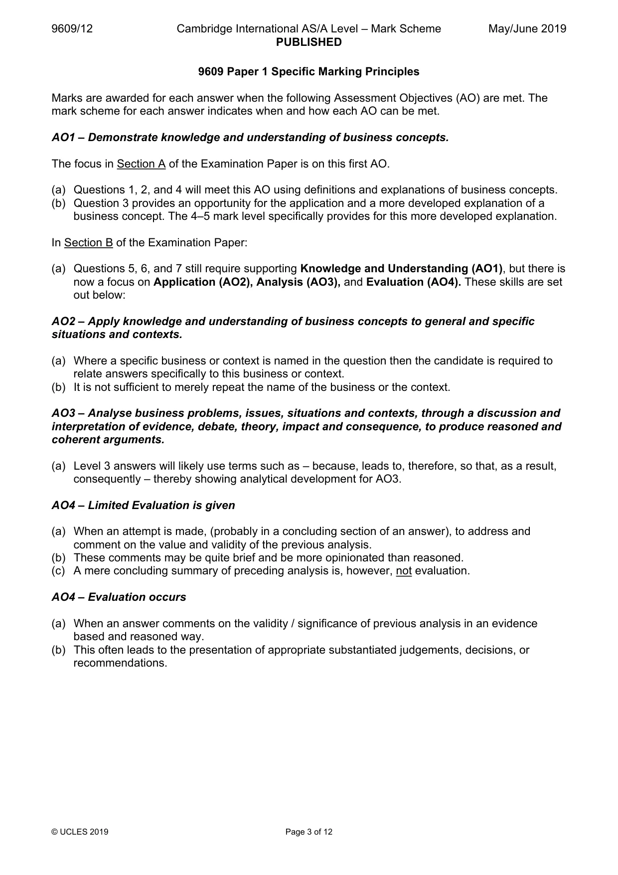 Mark scheme, page 3 of 12