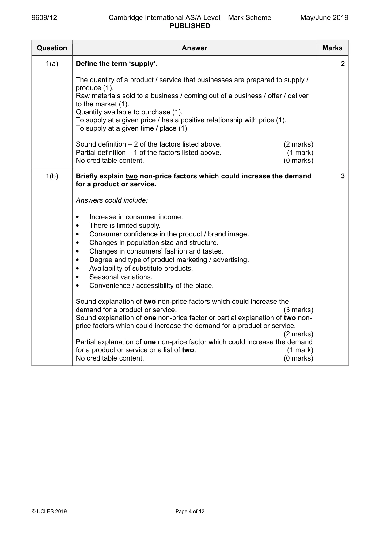 Mark scheme, page 4 of 12