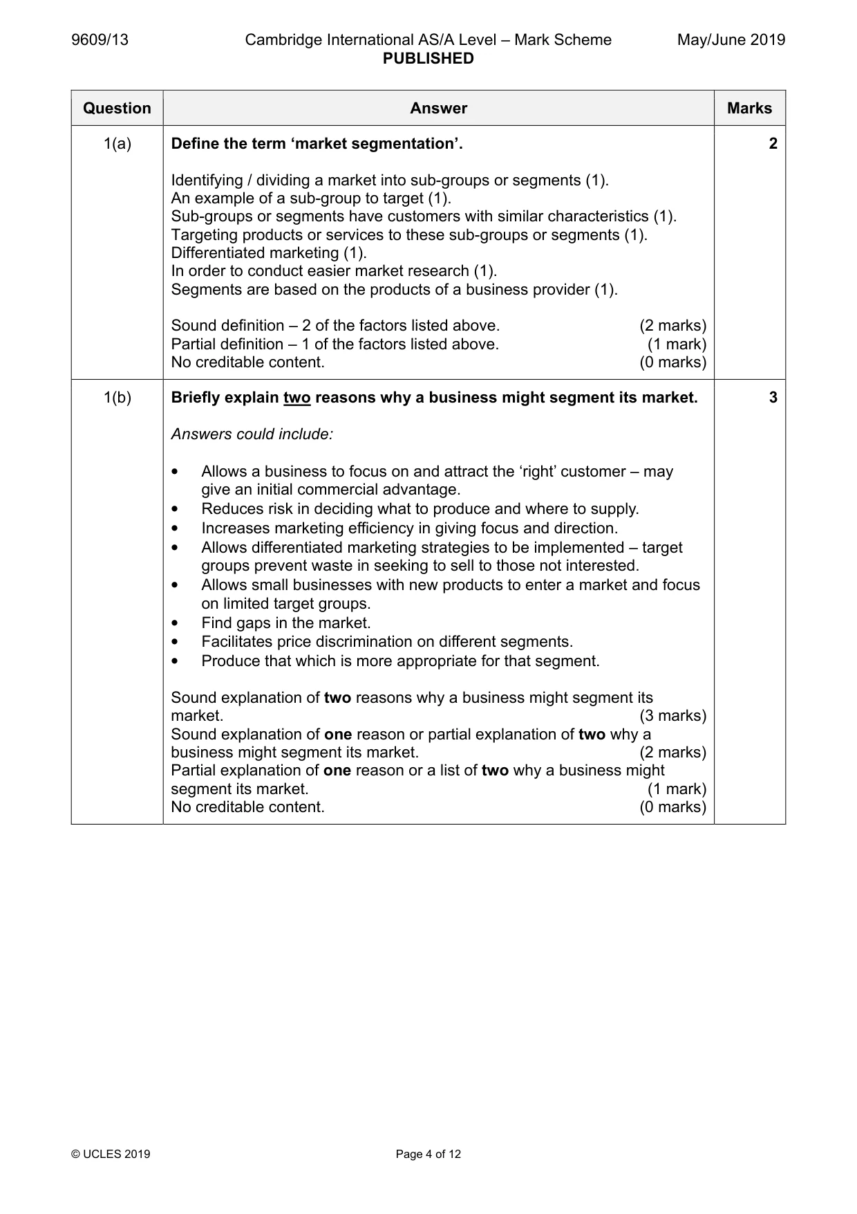 Mark scheme, page 4 of 12