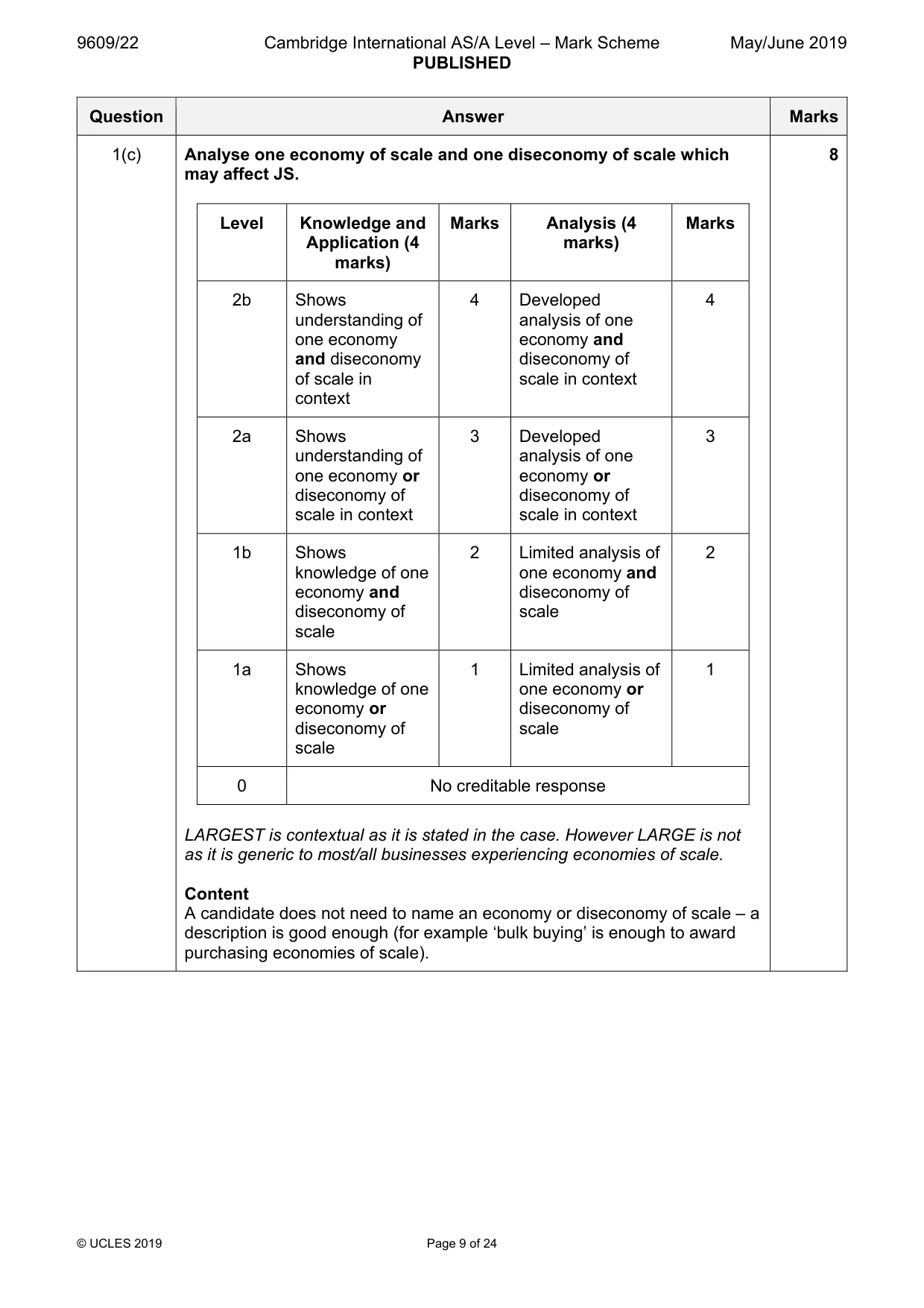 Mark scheme, page 9 of 24