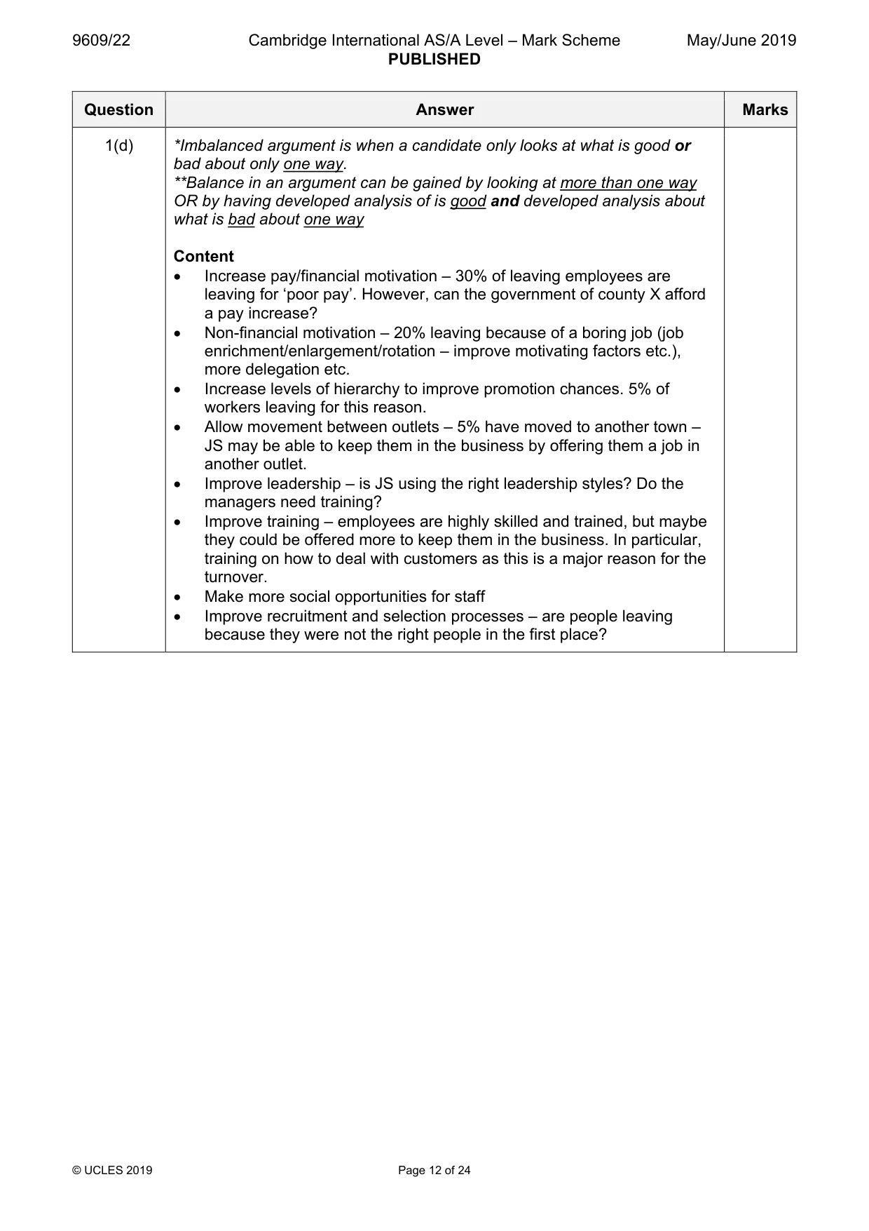 Mark scheme, page 12 of 24