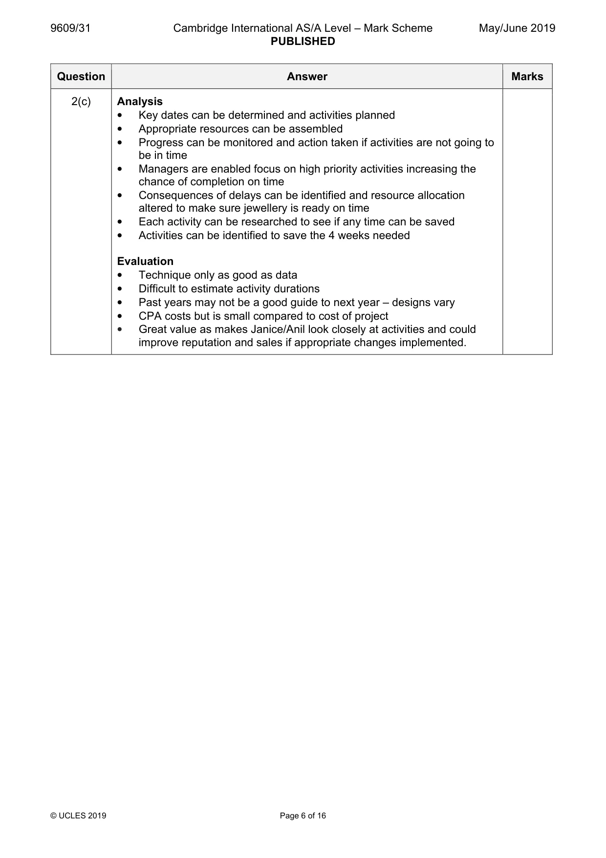 Mark scheme, page 6 of 16