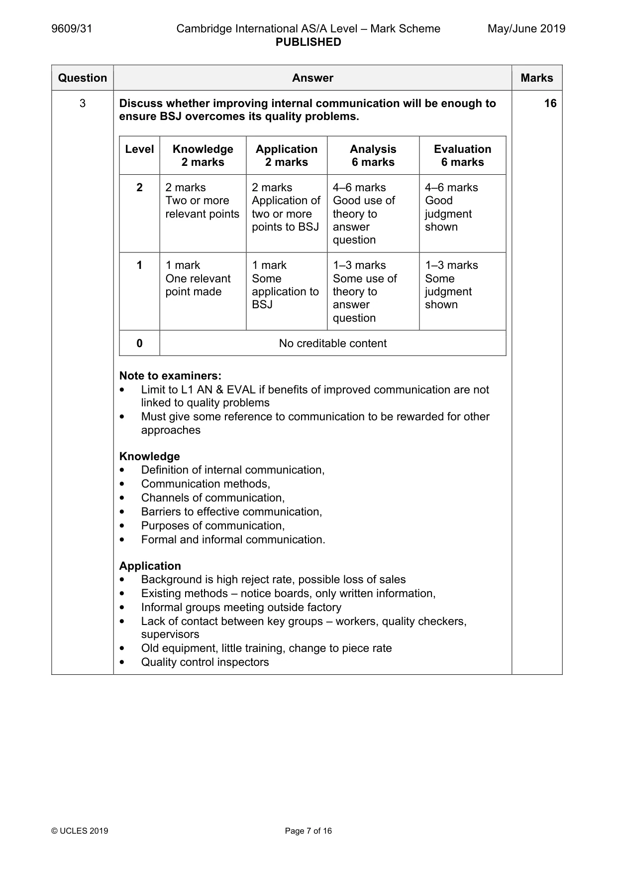 Mark scheme, page 7 of 16