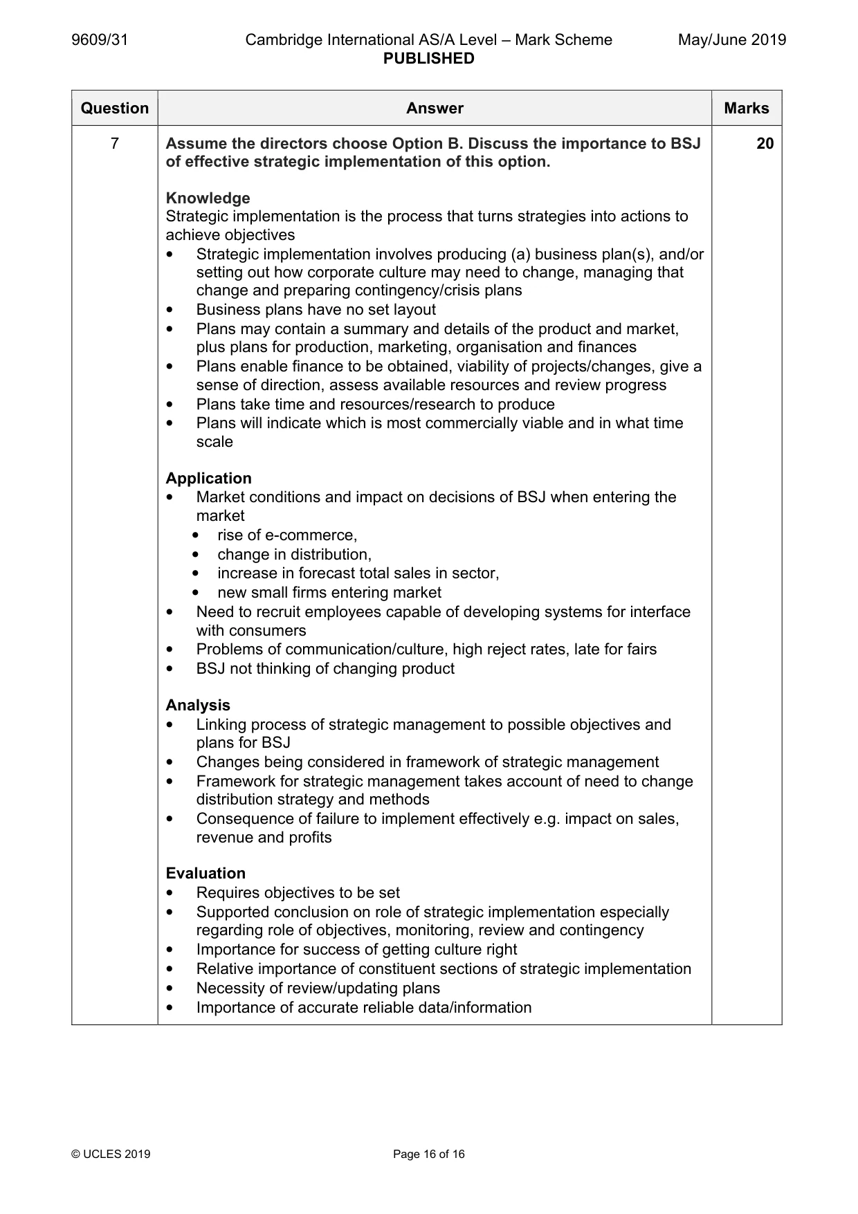 Mark scheme, page 16 of 16