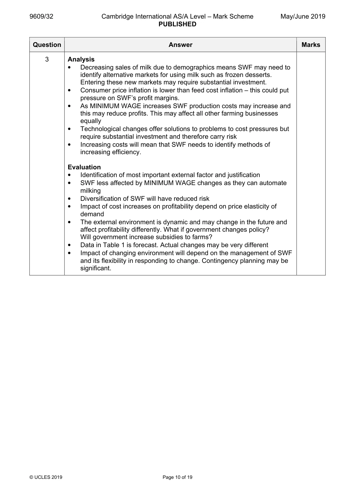 Mark scheme, page 10 of 19