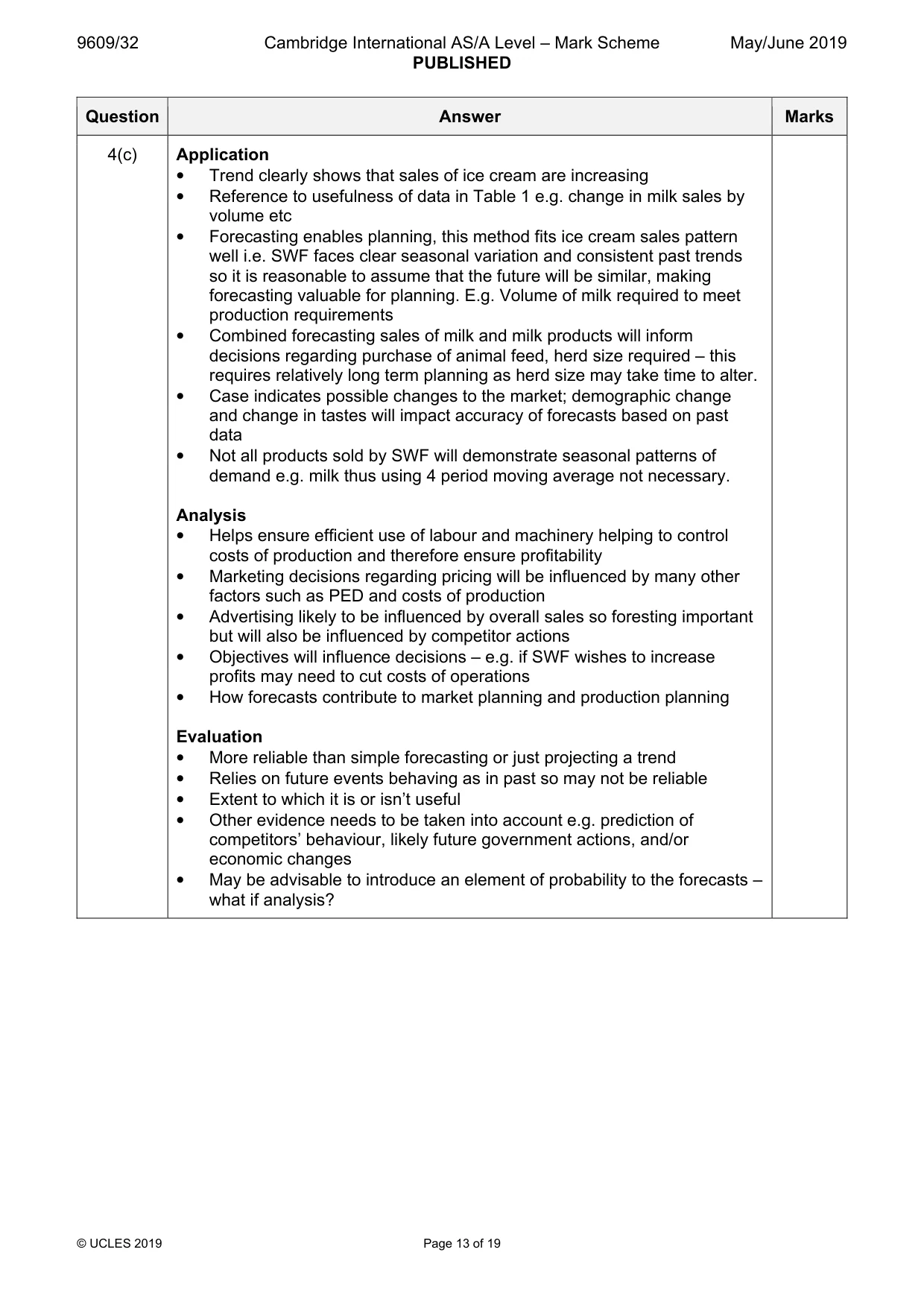 Mark scheme, page 13 of 19