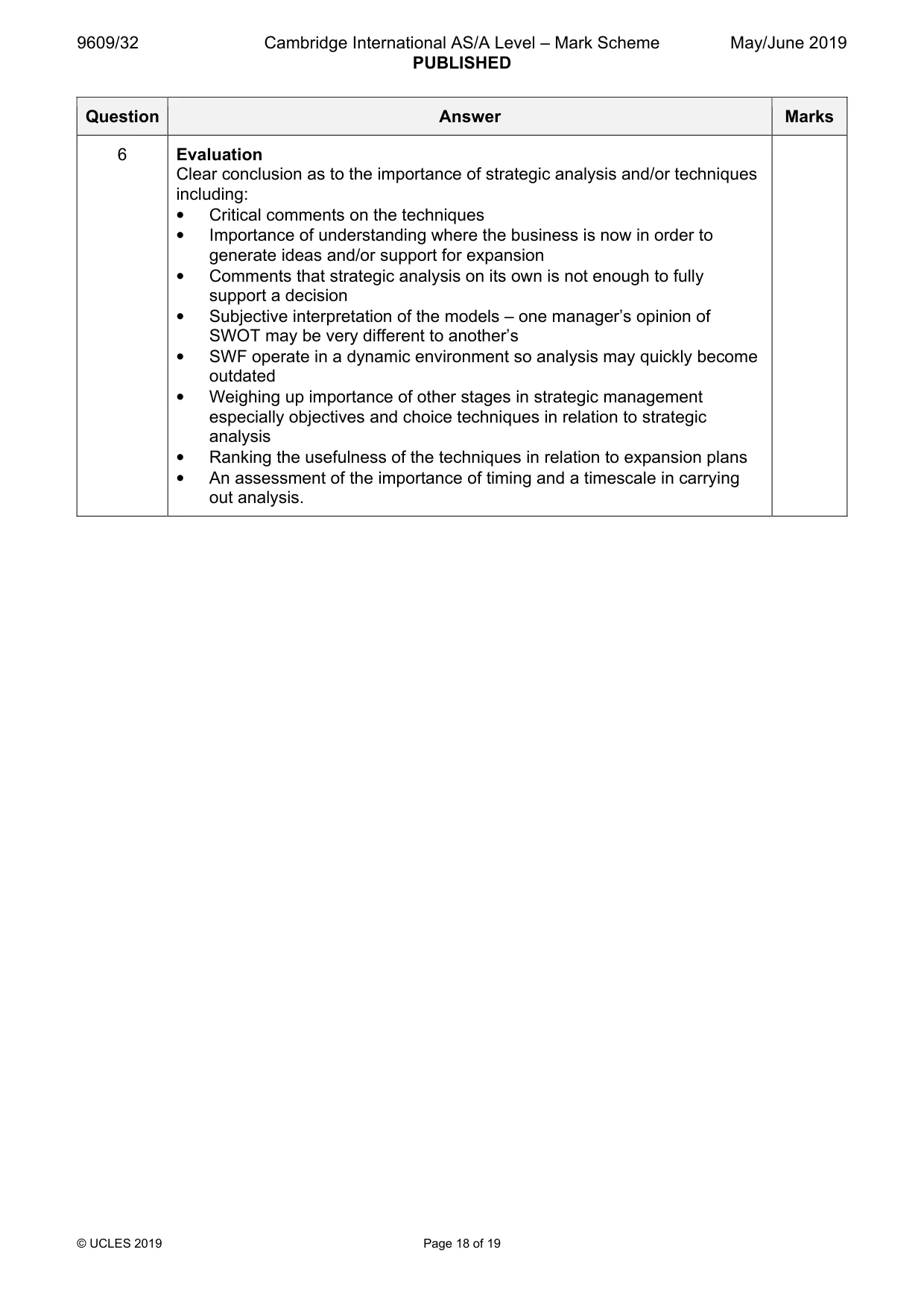 Mark scheme, page 18 of 19
