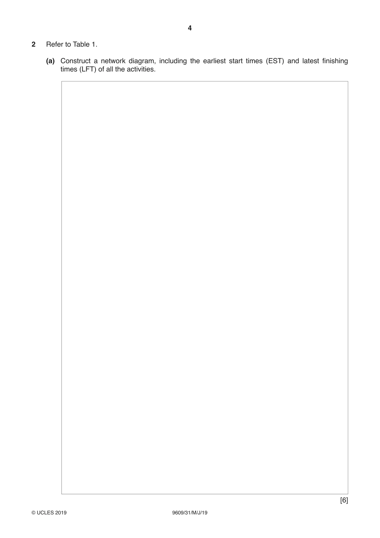 Cambridge A Level Business (for first examination in 2016) 9609 2019 May/June Paper 3 · Variant 1 question paper, page 4 of 20
