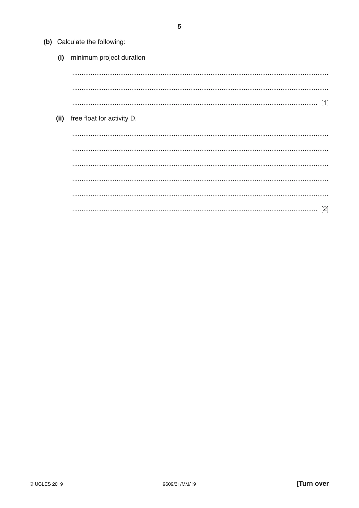 Cambridge A Level Business (for first examination in 2016) 9609 2019 May/June Paper 3 · Variant 1 question paper, page 5 of 20
