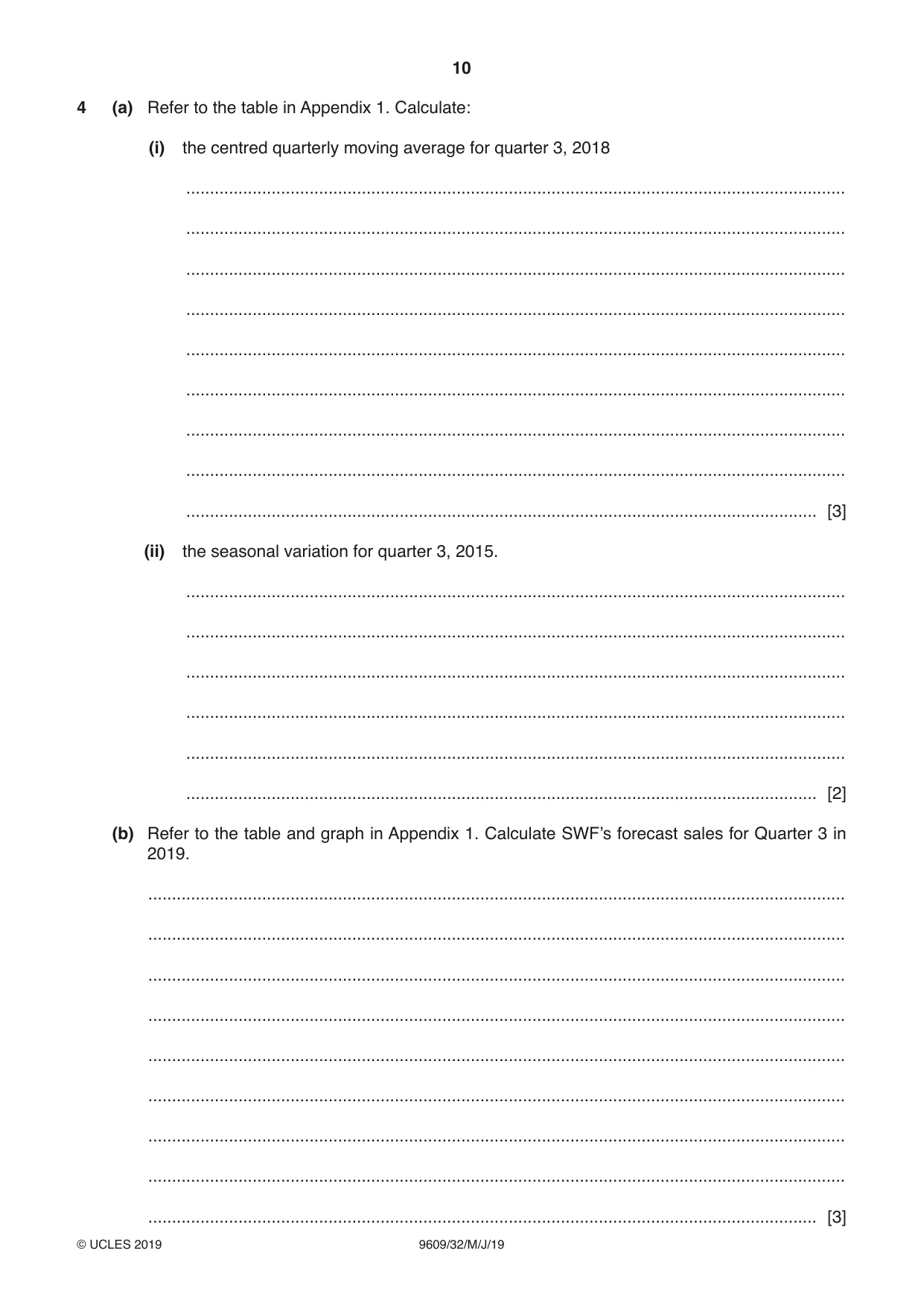 Cambridge A Level Business (for first examination in 2016) 9609 2019 May/June Paper 3 · Variant 2 question paper, page 10 of 20