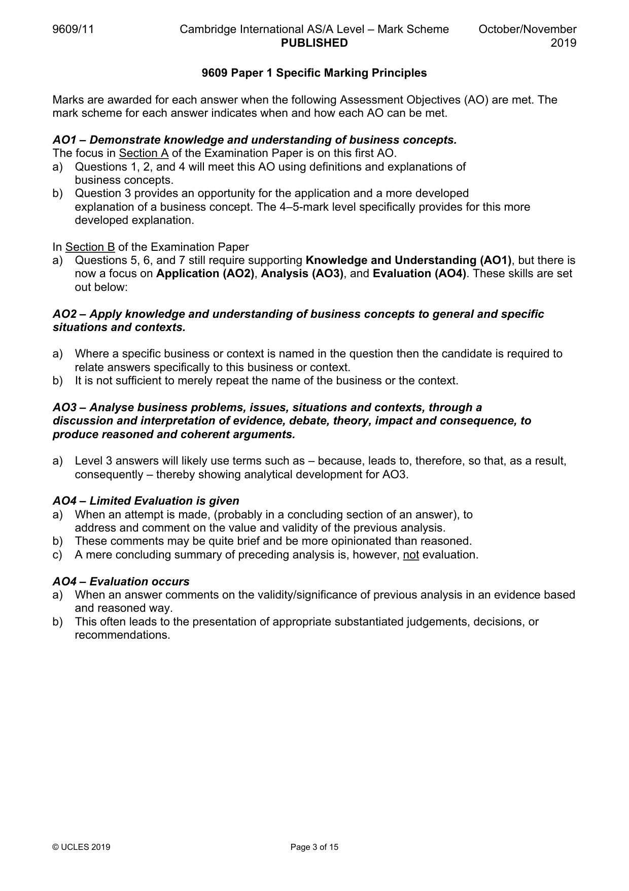 Mark scheme, page 3 of 15
